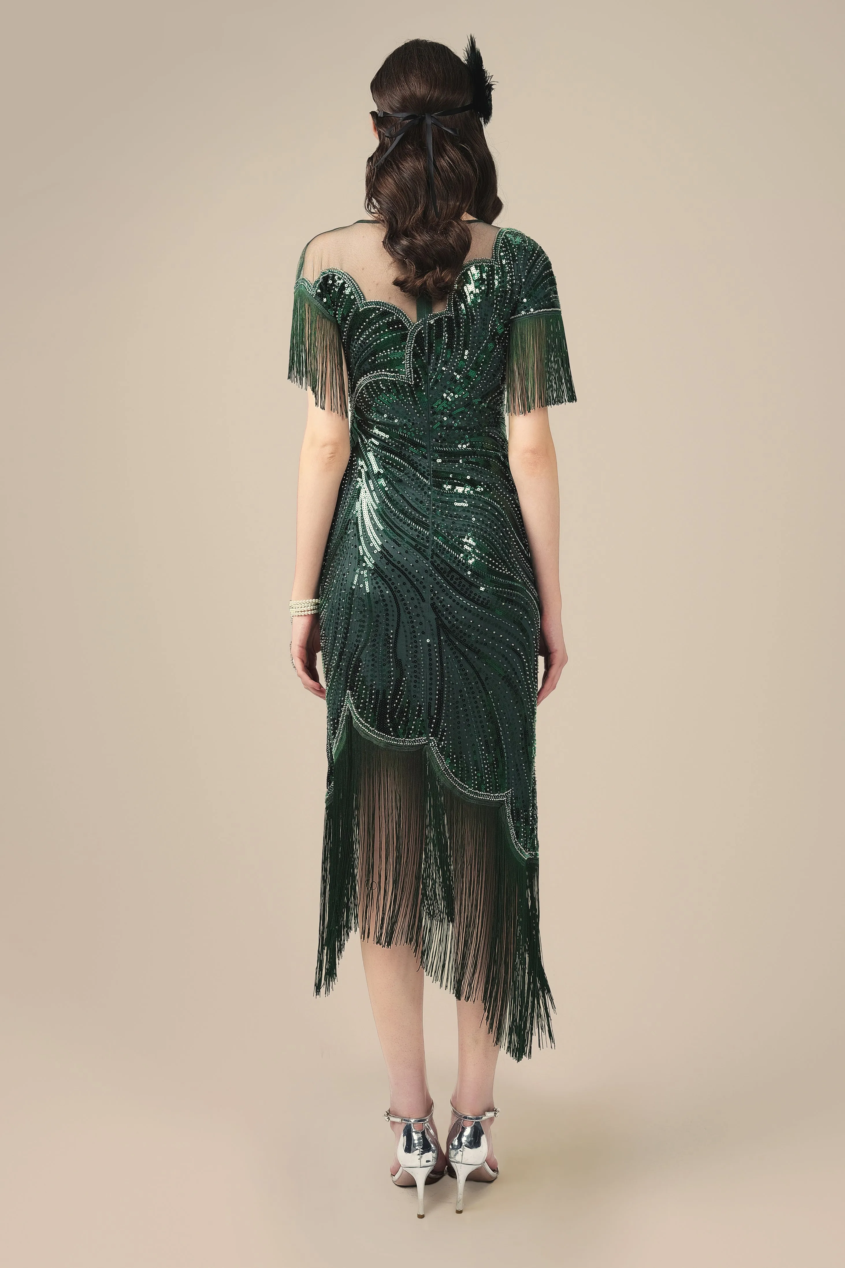 Floral Contour Fringe Sequined Flapper Dress sold by BABEYOND product image thumbnail 2