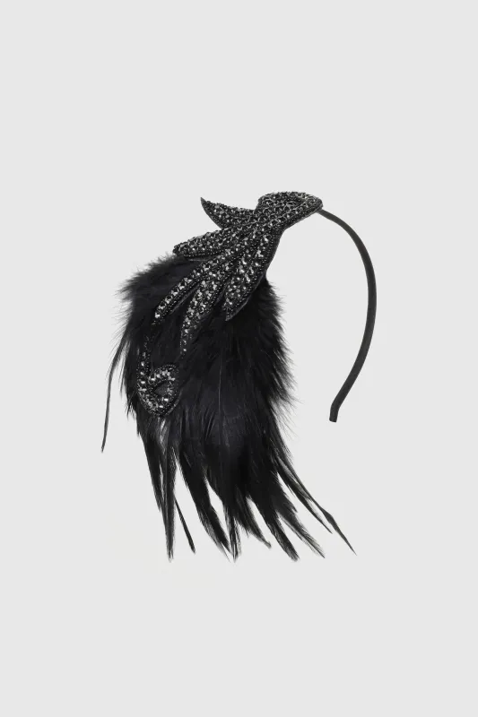 Vintage Leaf Feather Headband made by BABEYOND