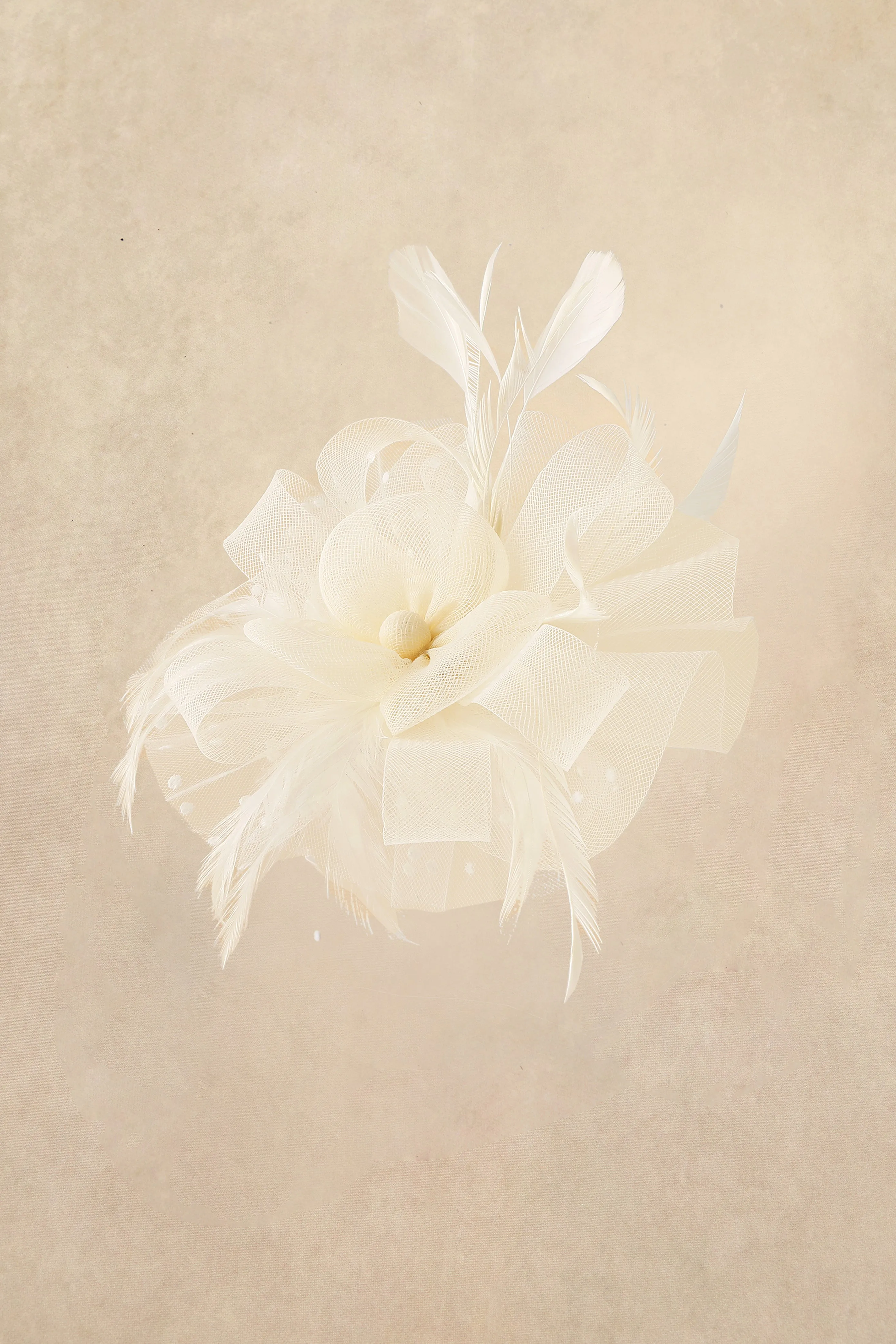 Ethereal Tulle Flower Feather Fascinator sold by BABEYOND