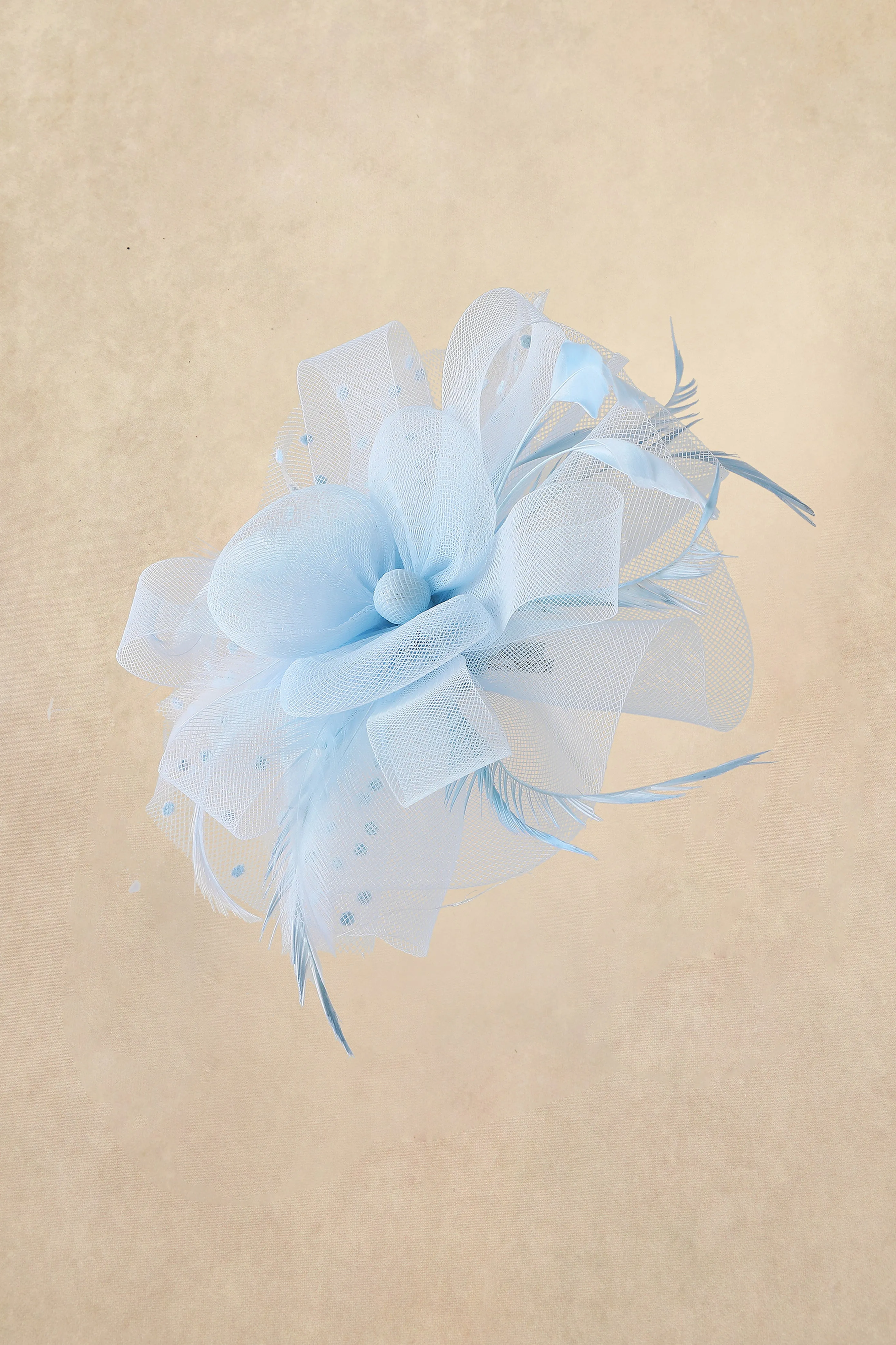 Ethereal Tulle Flower Feather Fascinator sold by BABEYOND product image thumbnail 5