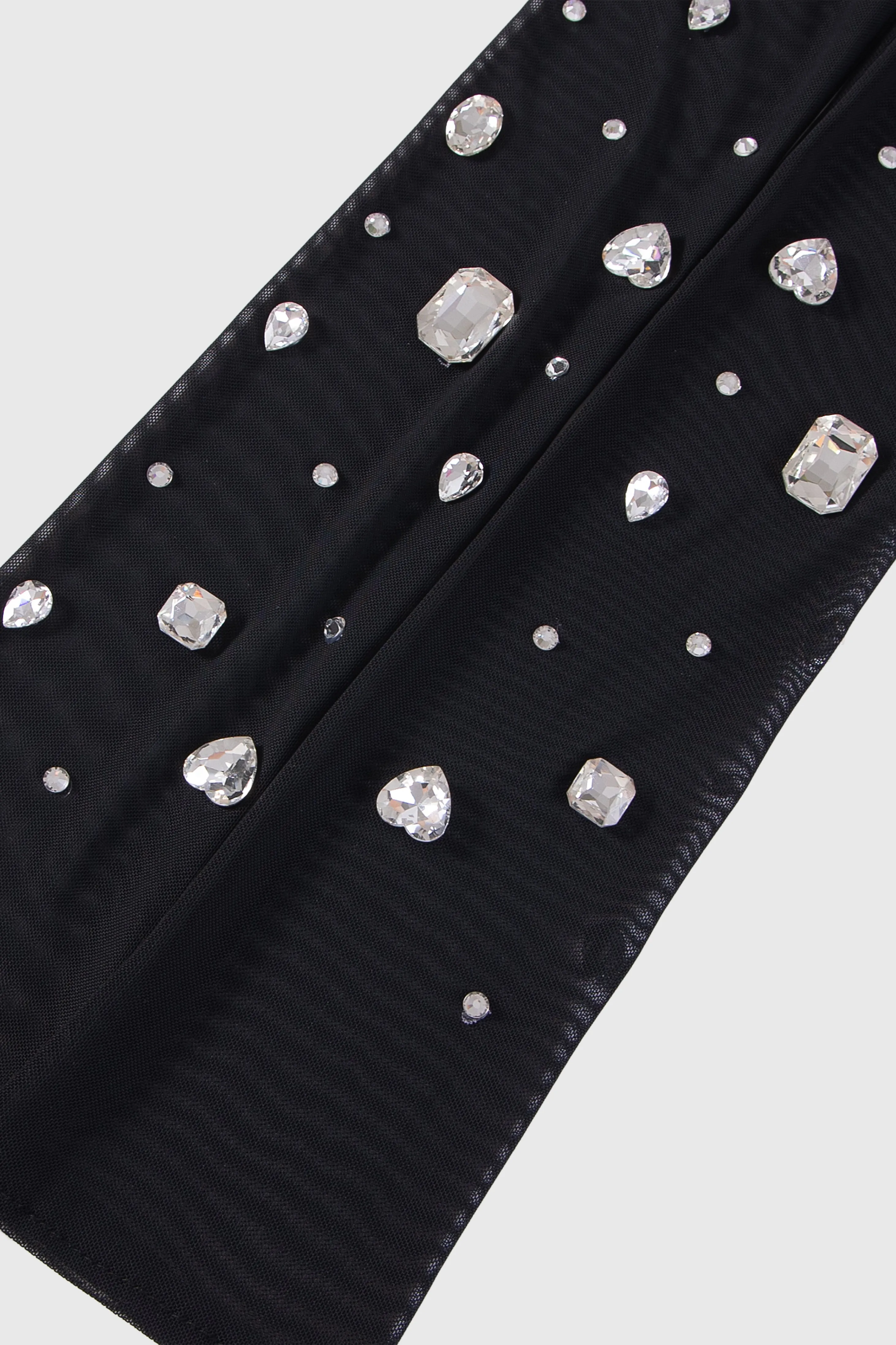 Long Rhinestone Mesh Fingerless Gloves sold by BABEYOND product image thumbnail 4