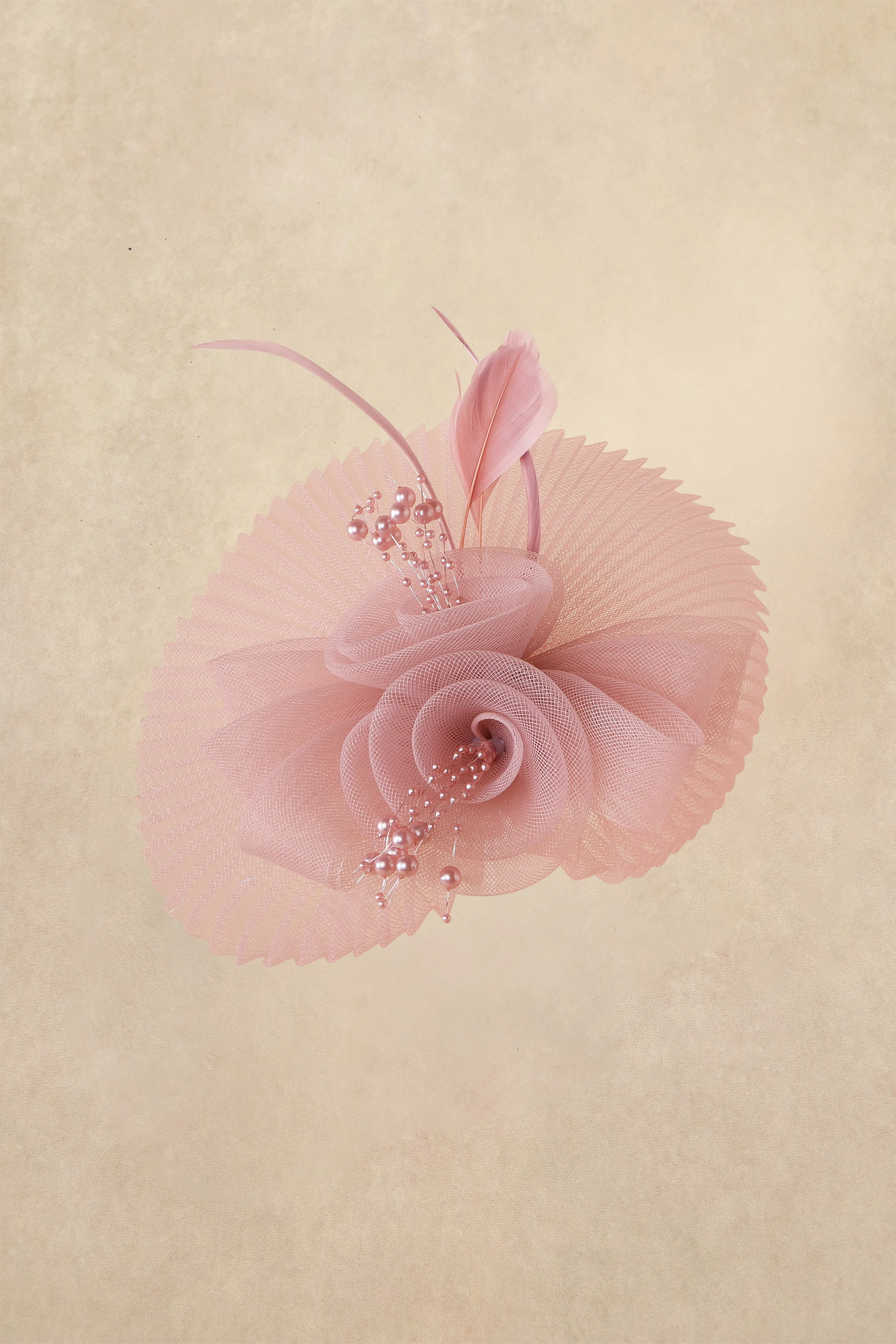 Elegant Pleated Disc Floral Bow Fascinator sold by BABEYOND product image thumbnail 3