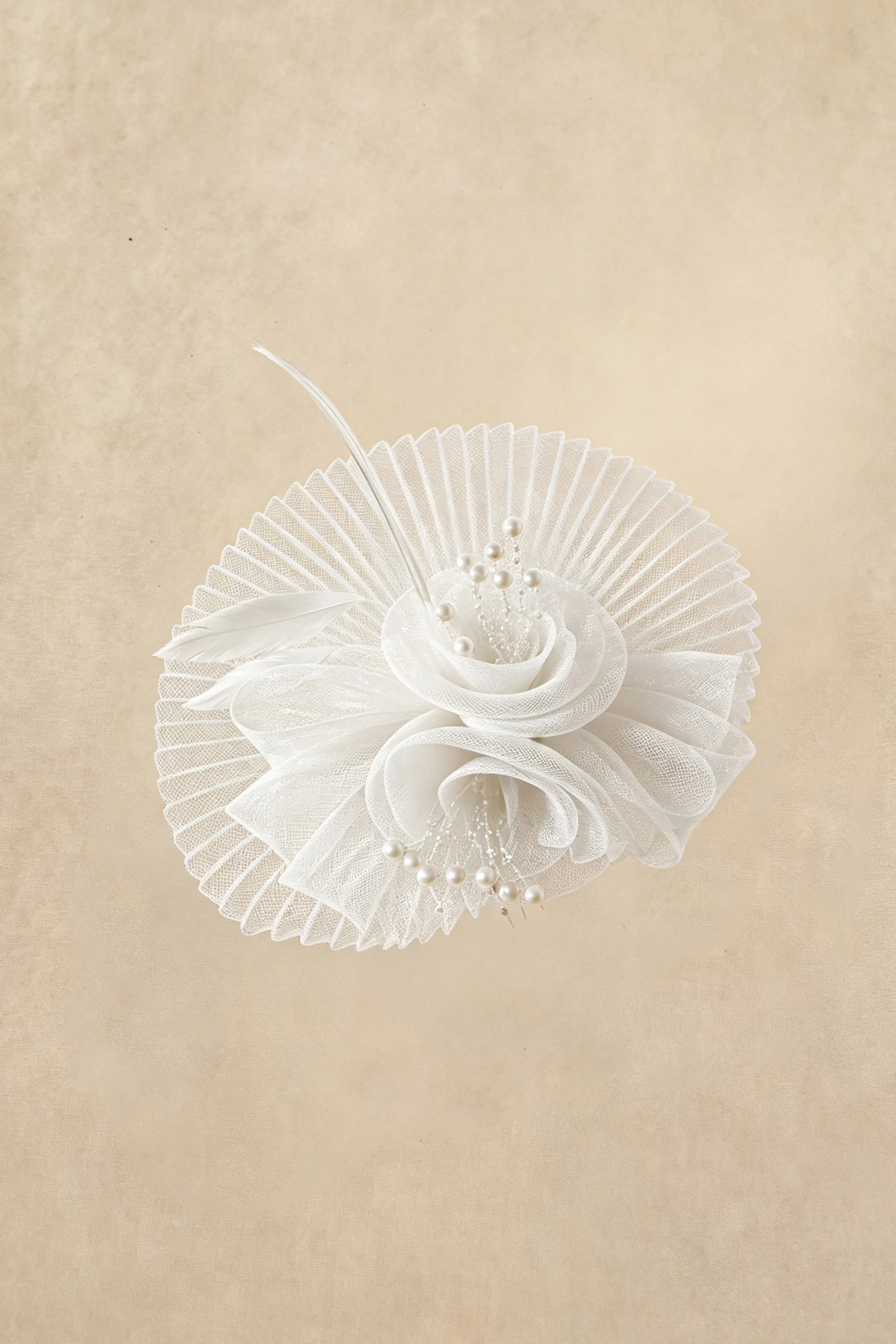 Elegant Pleated Disc Floral Bow Fascinator sold by BABEYOND product image thumbnail 5