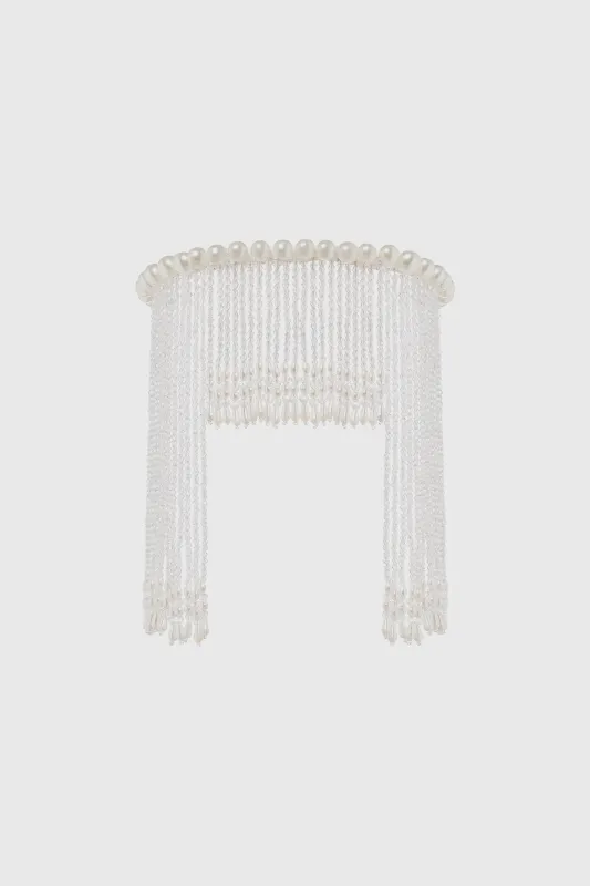 Sophisticated Pearl Tassel Flapper Headband made by BABEYOND
