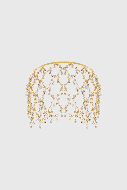 Vintage Rhinestone Chain Veil Headband made by BABEYOND