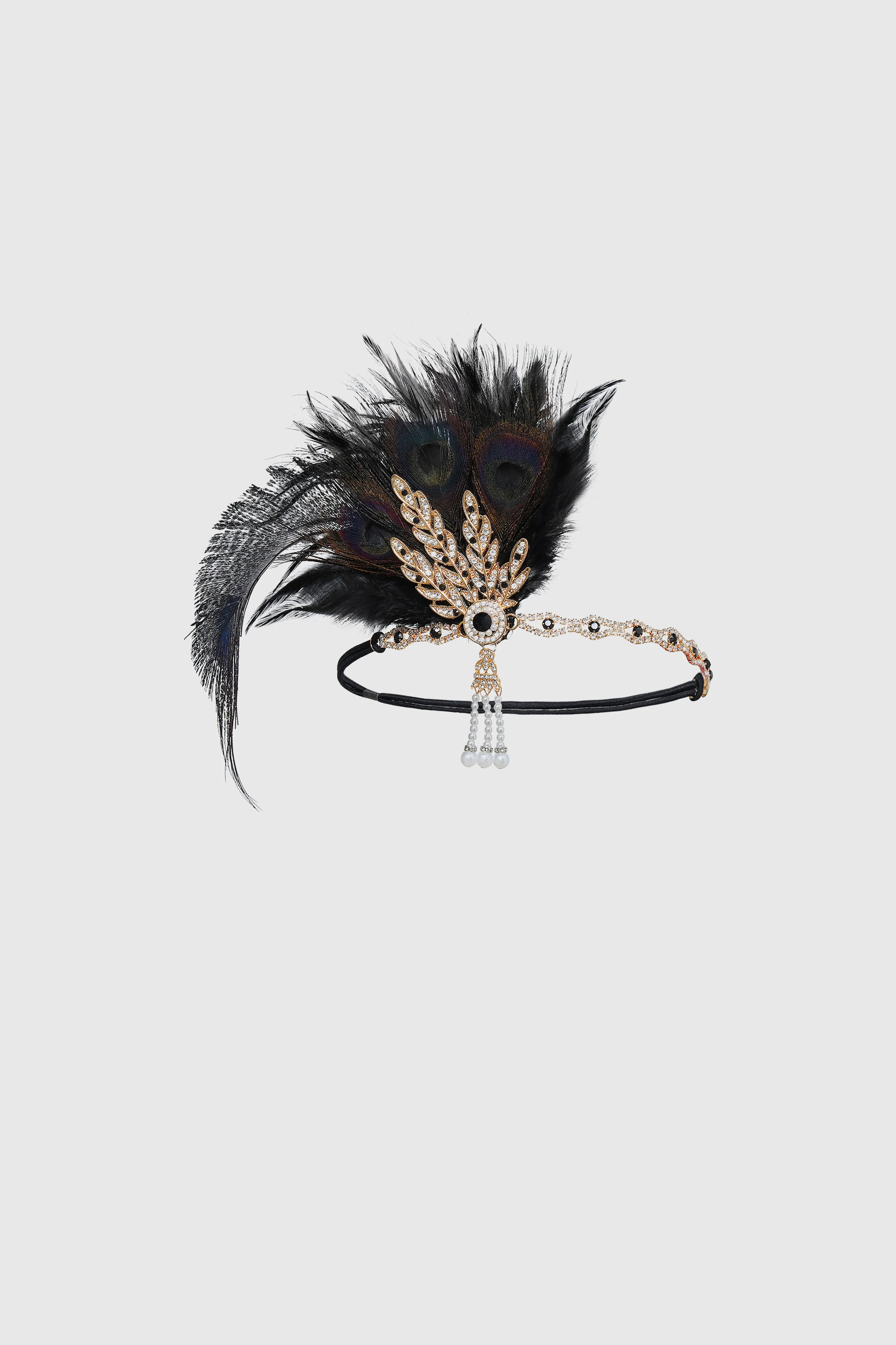 Rhinestone Leaf Feather Headpiece sold by BABEYOND product image thumbnail 5