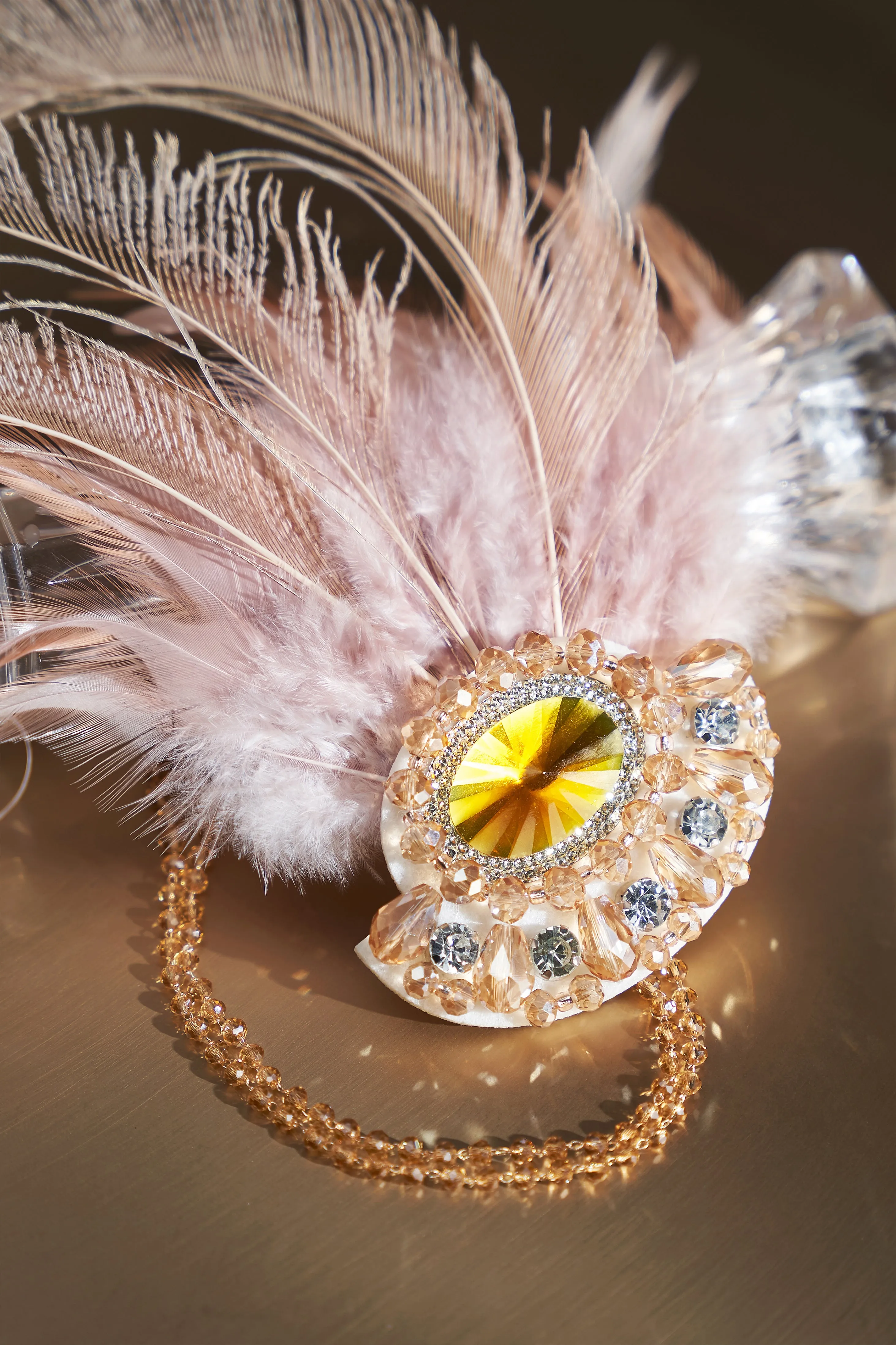1920s Rhinestone Peacock Feather Headband sold by BABEYOND product image thumbnail 3