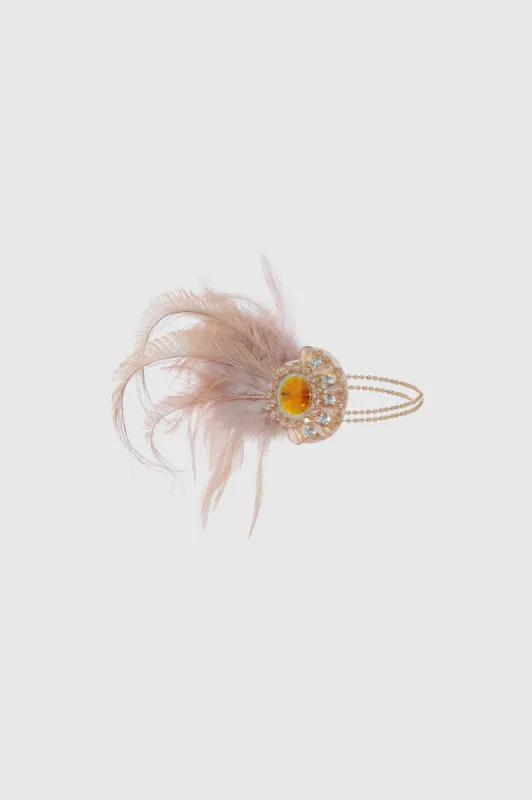 1920s Rhinestone Peacock Feather Headband sold by BABEYOND