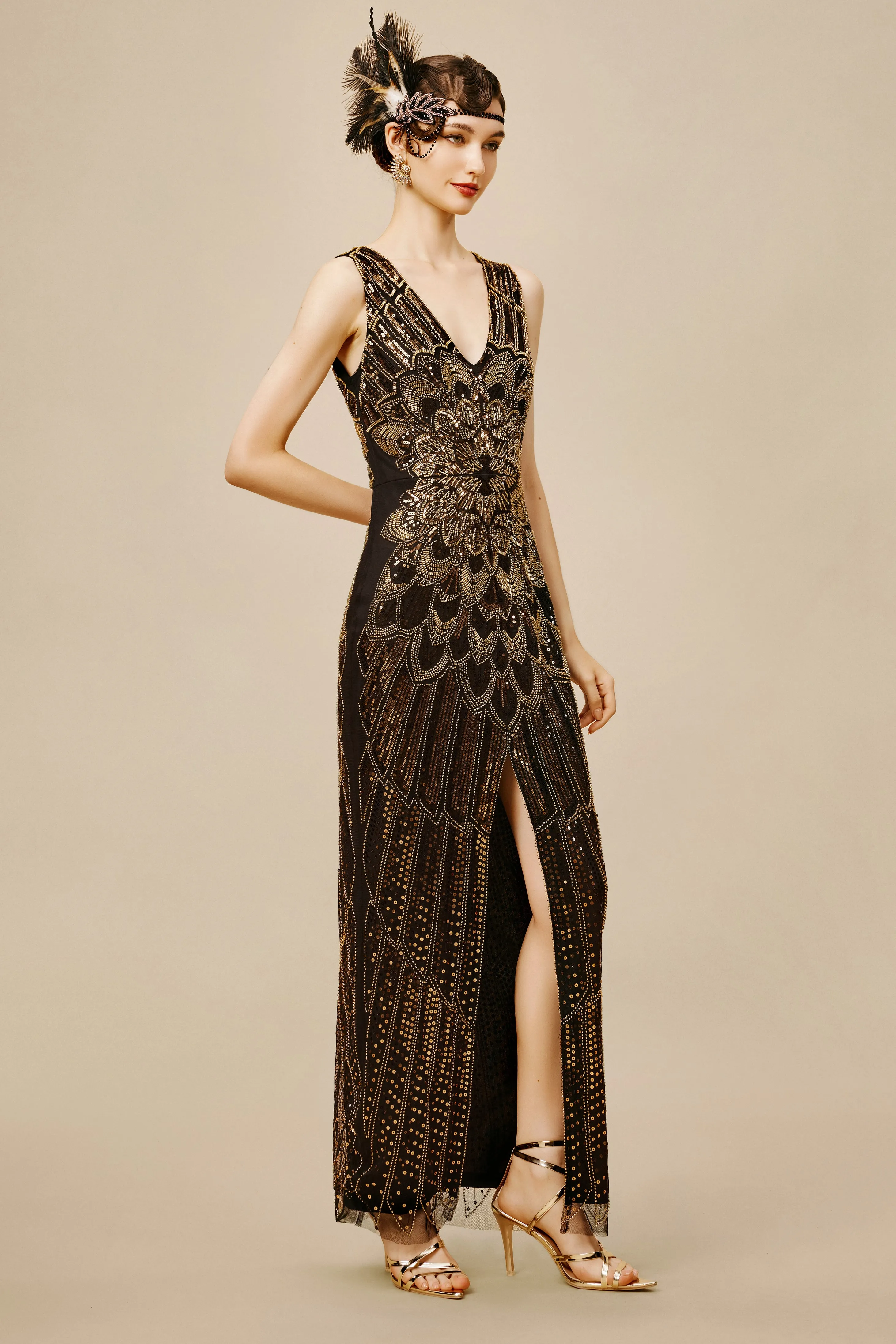La Revue Nègre Beaded Hem Evening Gown sold by BABEYOND product image thumbnail 5