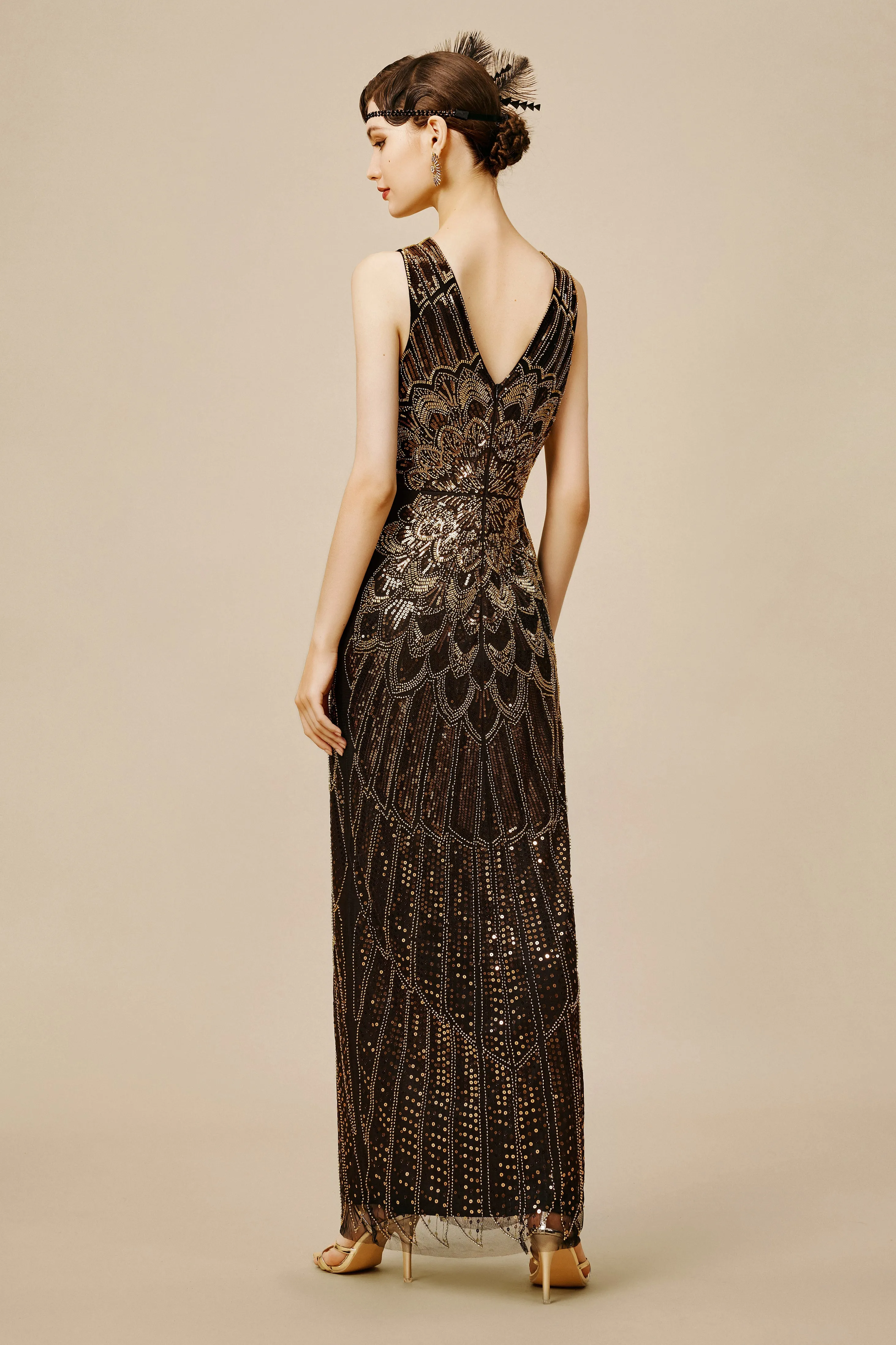 La Revue Nègre Beaded Hem Evening Gown sold by BABEYOND product image thumbnail 4