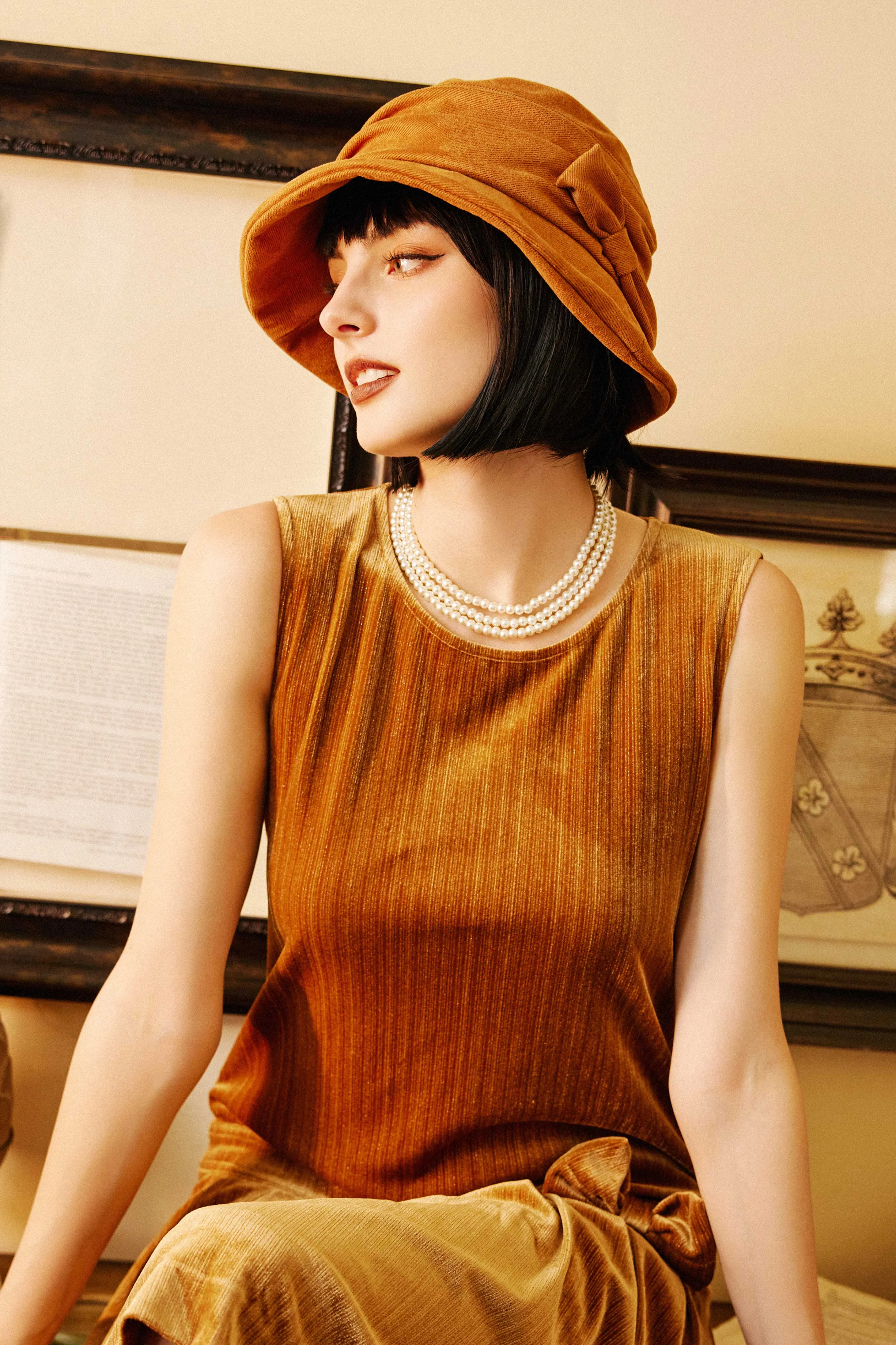 Bow-Trimmed Wide Brim Bucket Hat sold by BABEYOND product image thumbnail 4