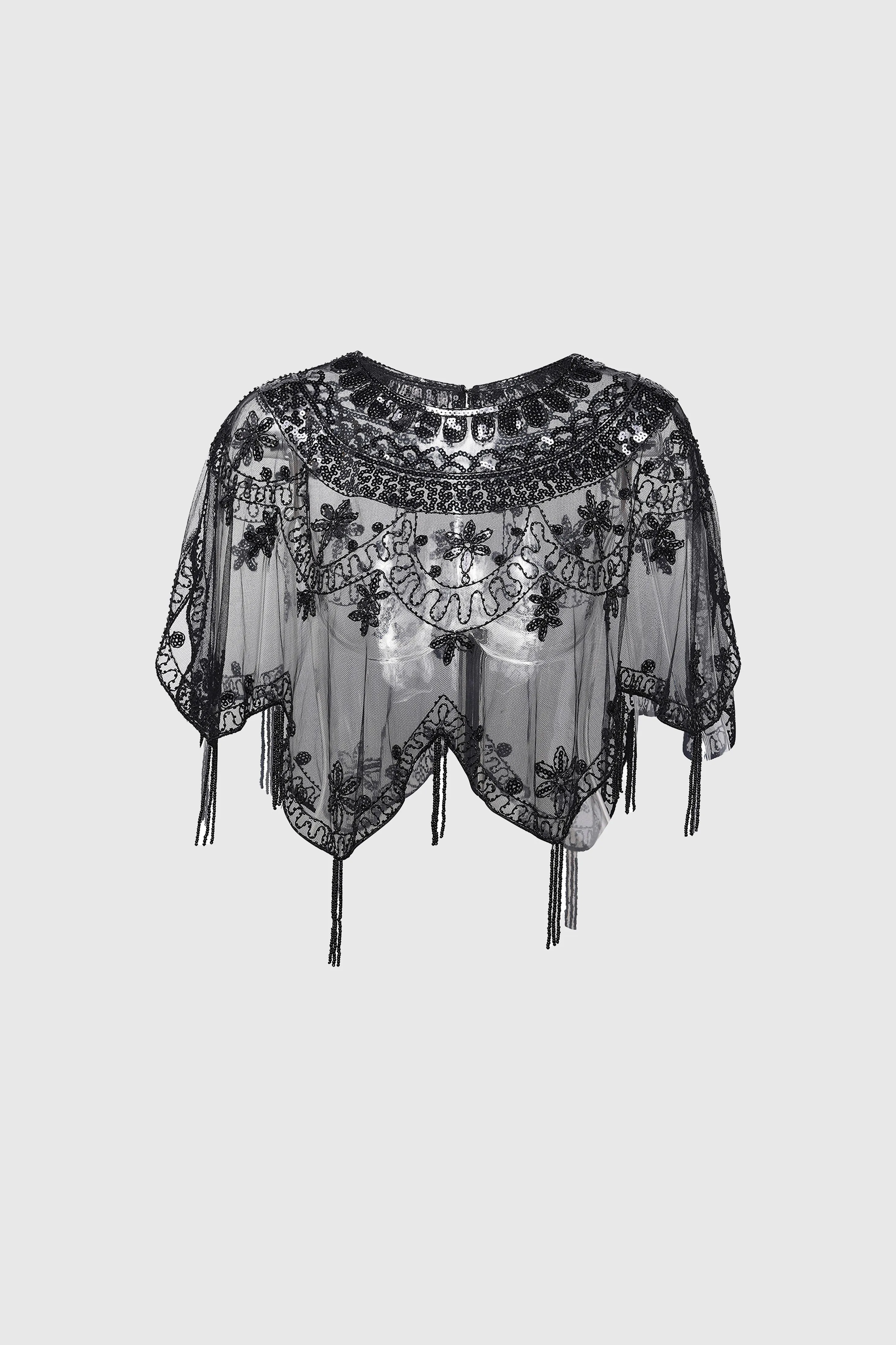 1920s Sequin Beaded Evening Shawl sold by BABEYOND
