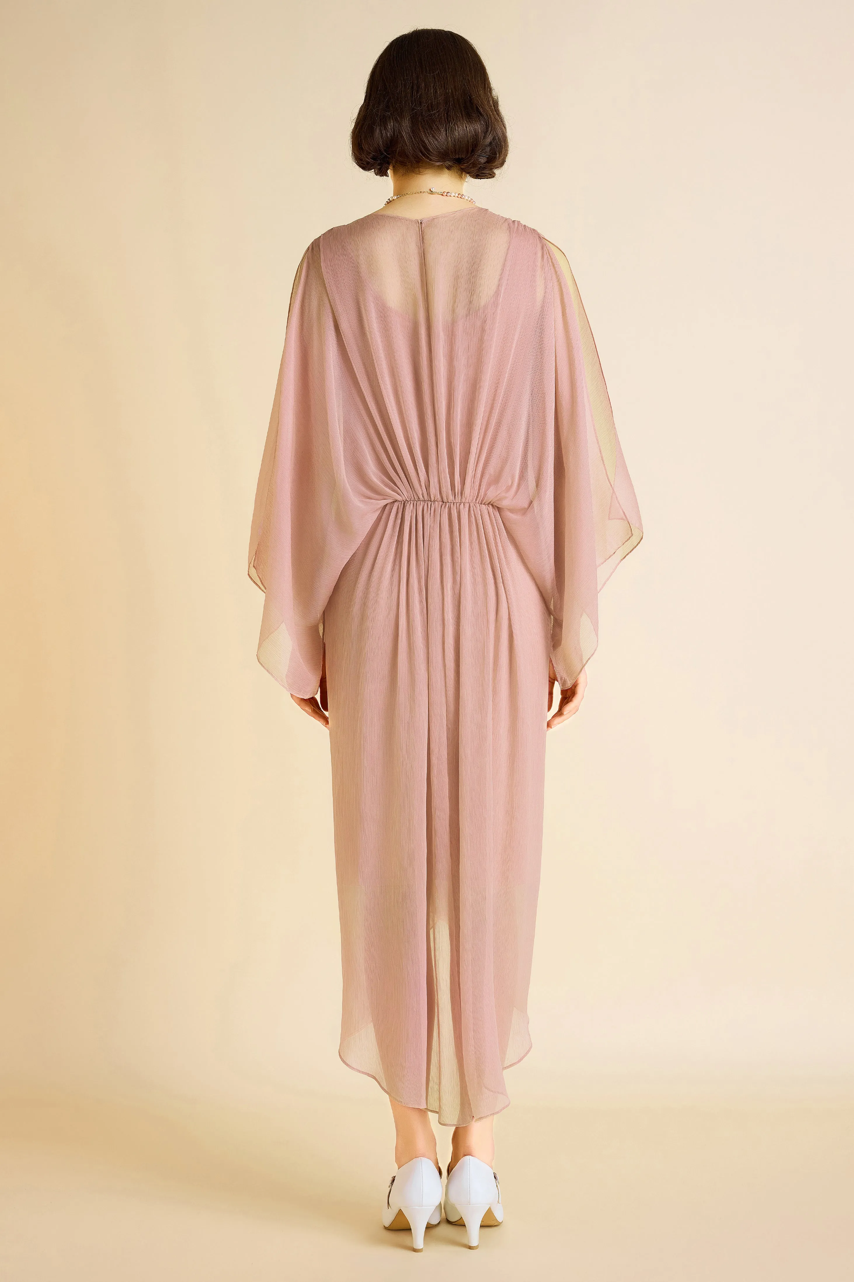 Stylish Batwing Sleeves Pleated Day Dress sold by BABEYOND product image thumbnail 4