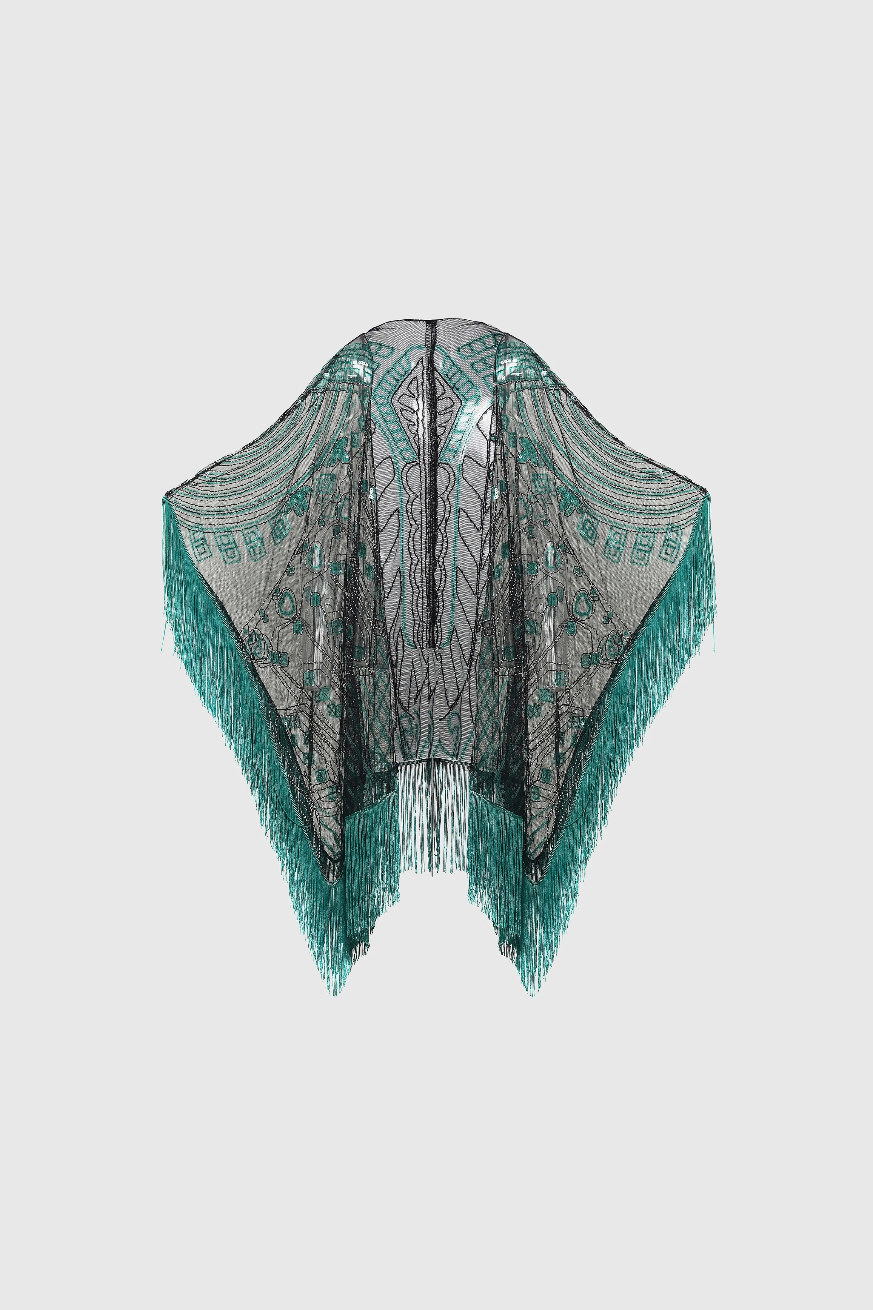 1920s Knee Length Fringed Shawl sold by BABEYOND