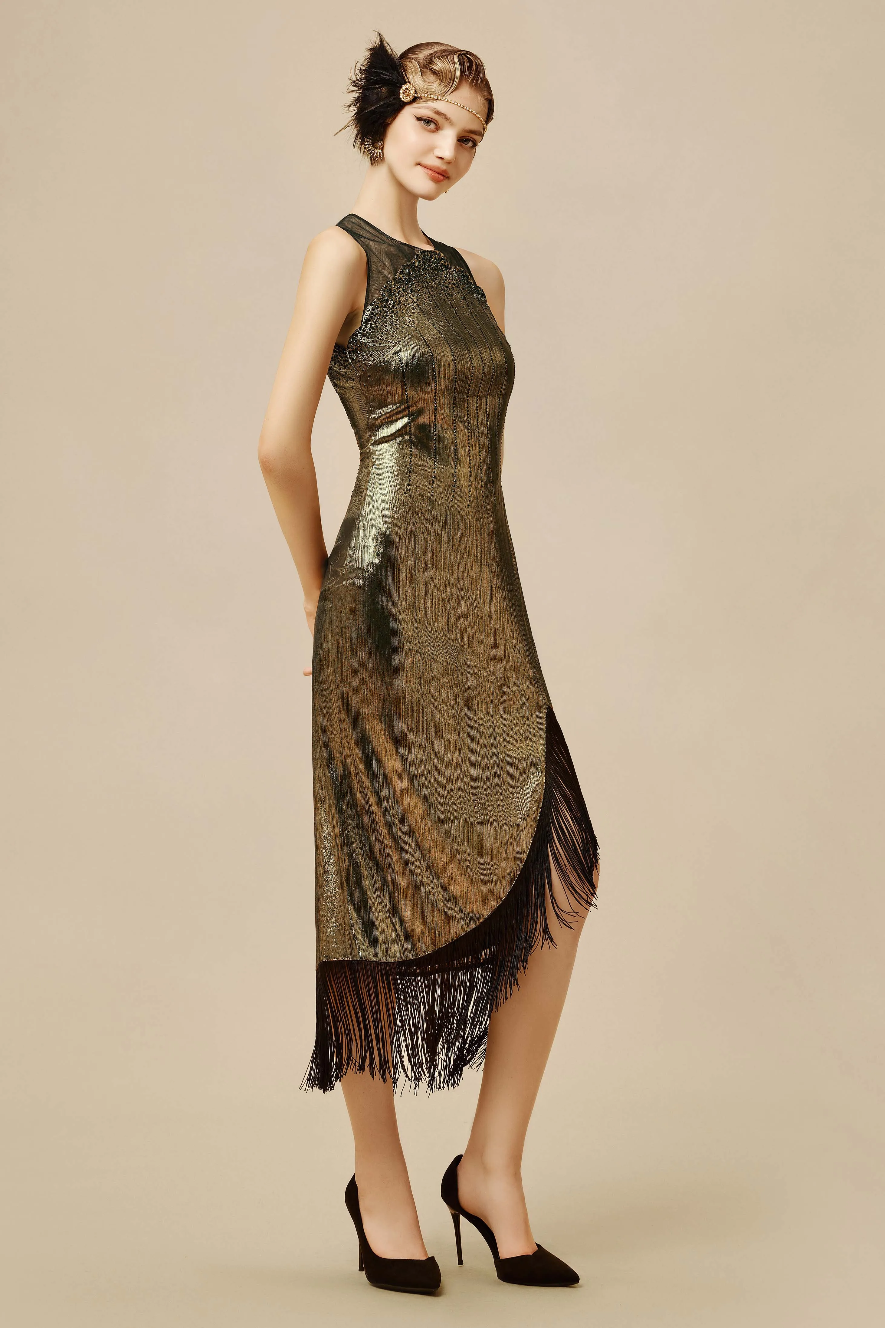 The Story of an Awakening Metallic Rhinestone Evening Gown sold by BABEYOND product image thumbnail 3