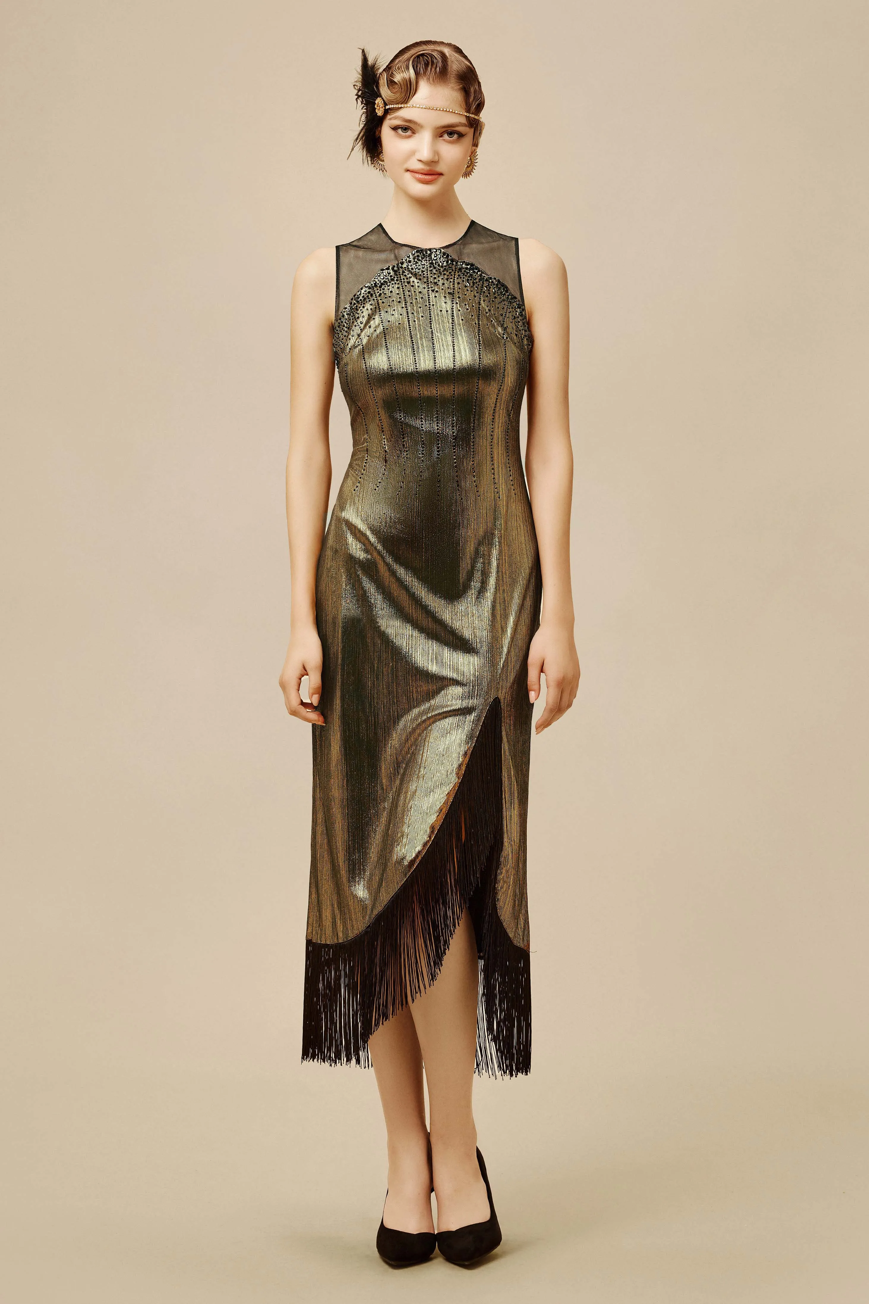 The Story of an Awakening Metallic Rhinestone Evening Gown sold by BABEYOND