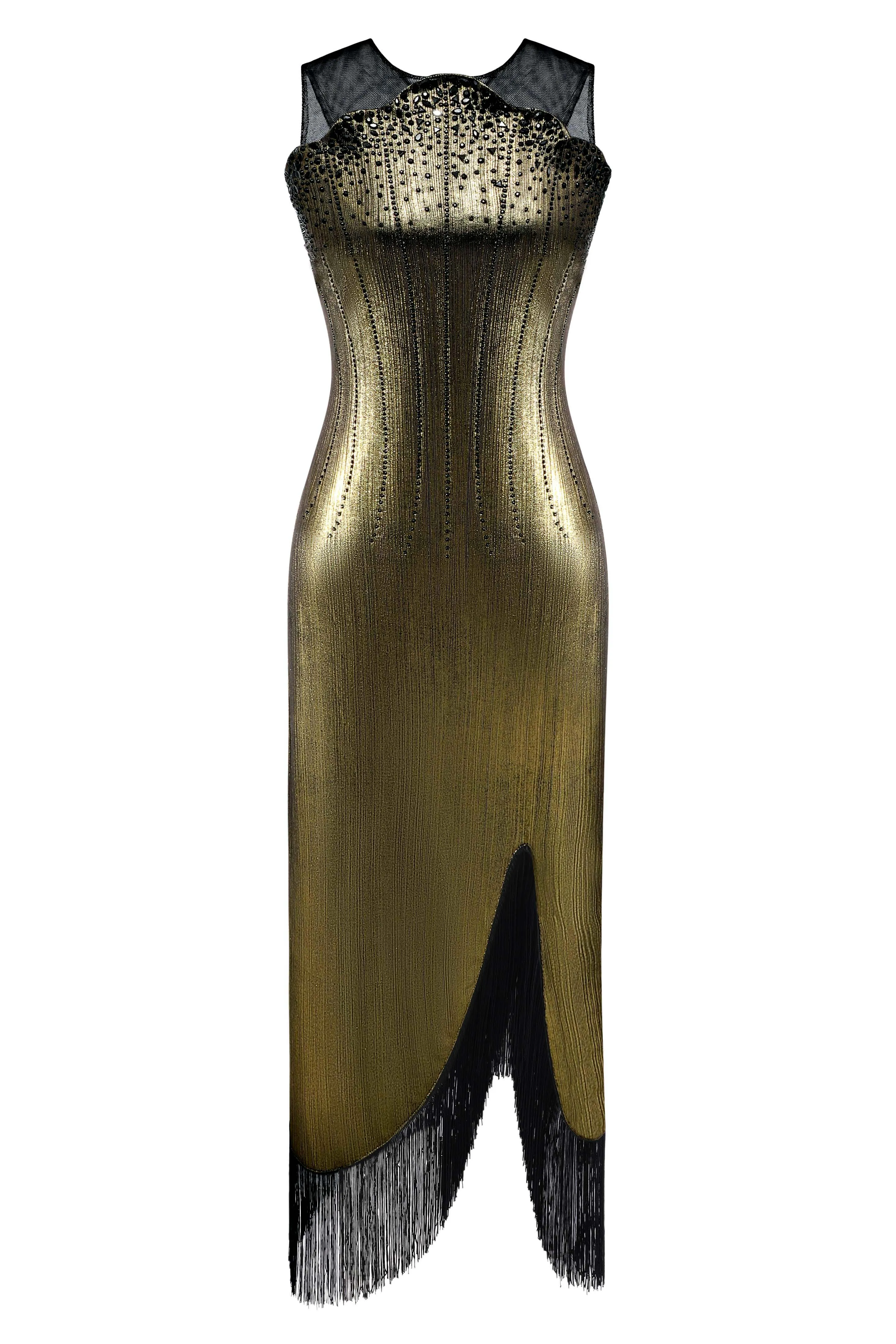 The Story of an Awakening Metallic Rhinestone Evening Gown sold by BABEYOND product image thumbnail 4