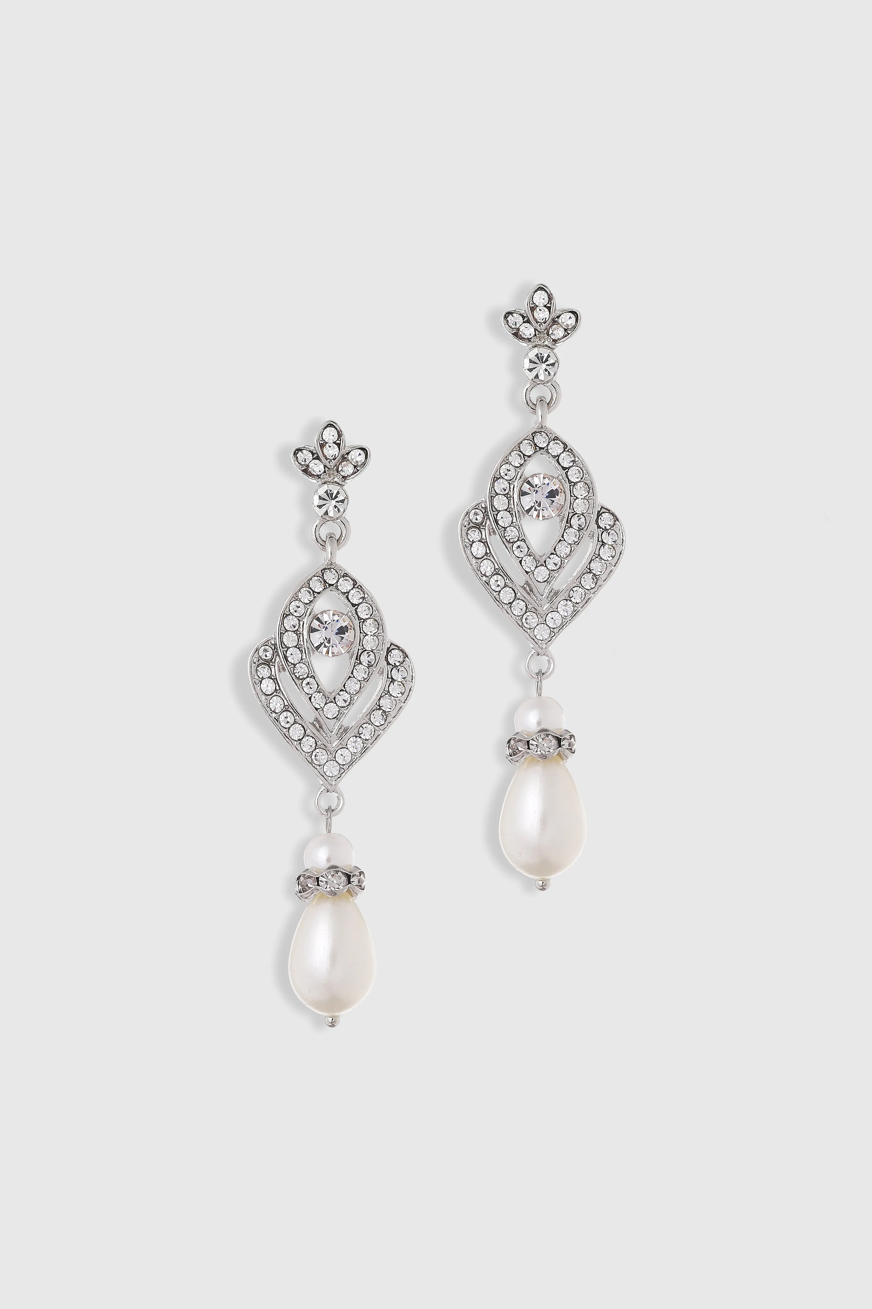 Art Deco Crystal Pearl Drop Earrings sold by BABEYOND