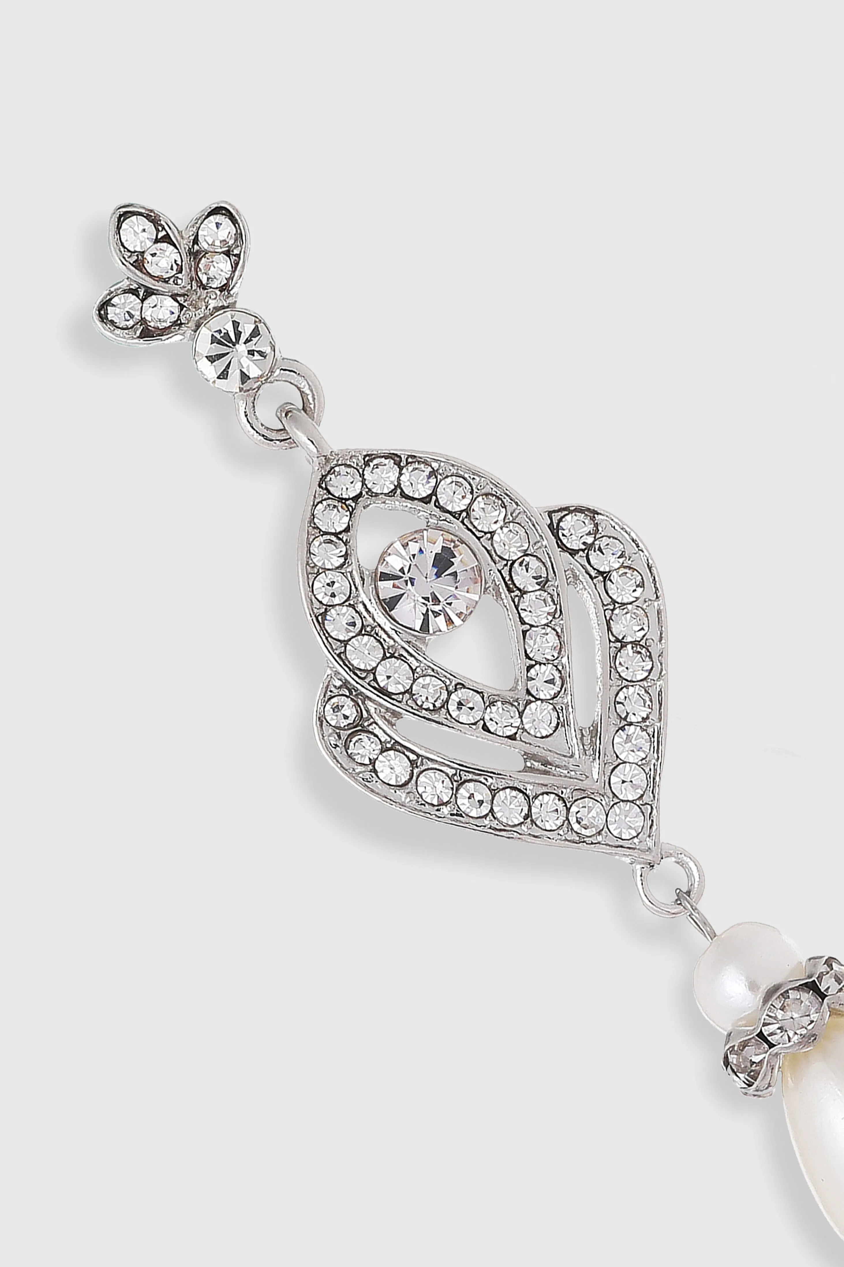 Art Deco Crystal Pearl Drop Earrings sold by BABEYOND product image thumbnail 2