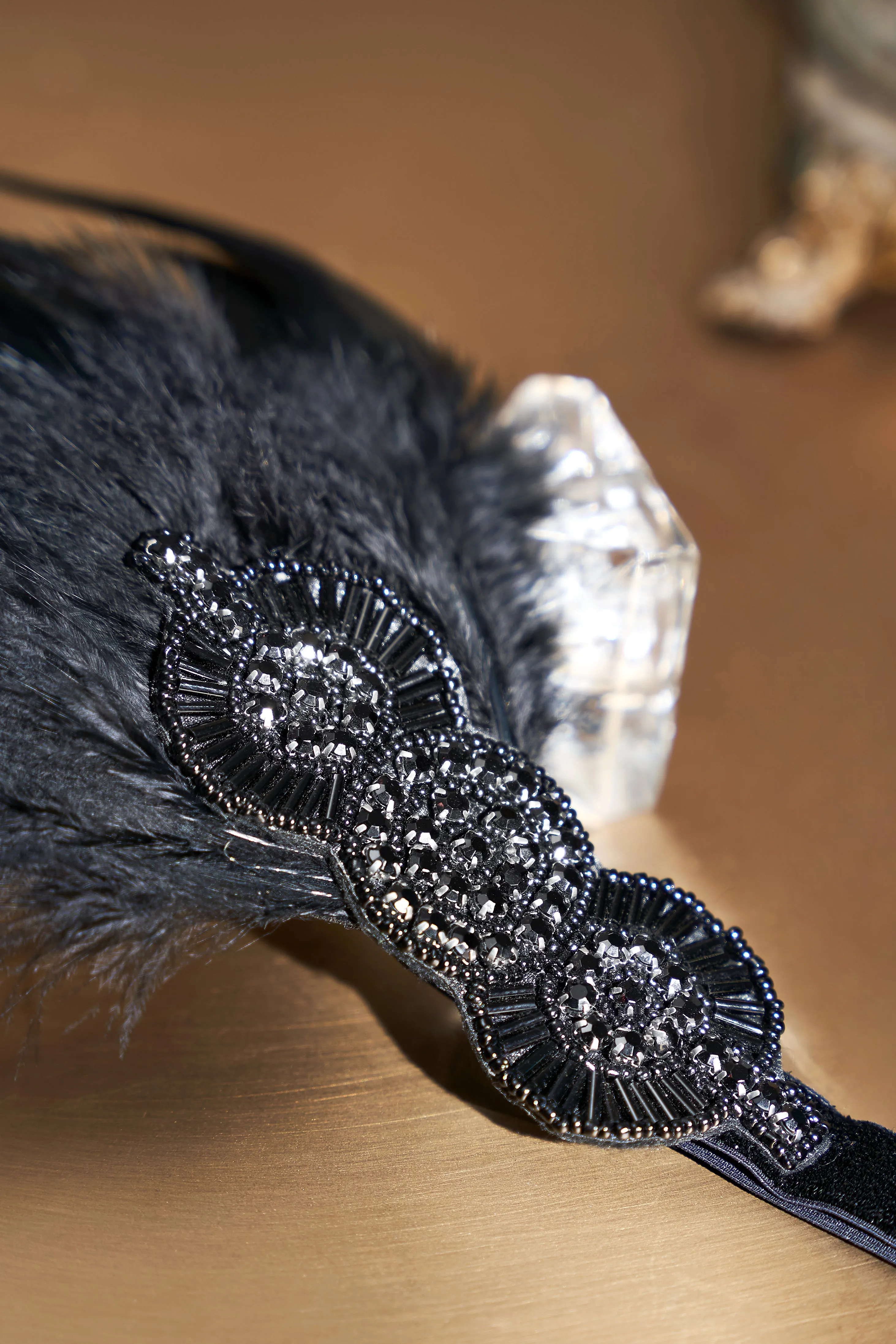 Crystal Studded Feather Headband sold by BABEYOND product image thumbnail 2