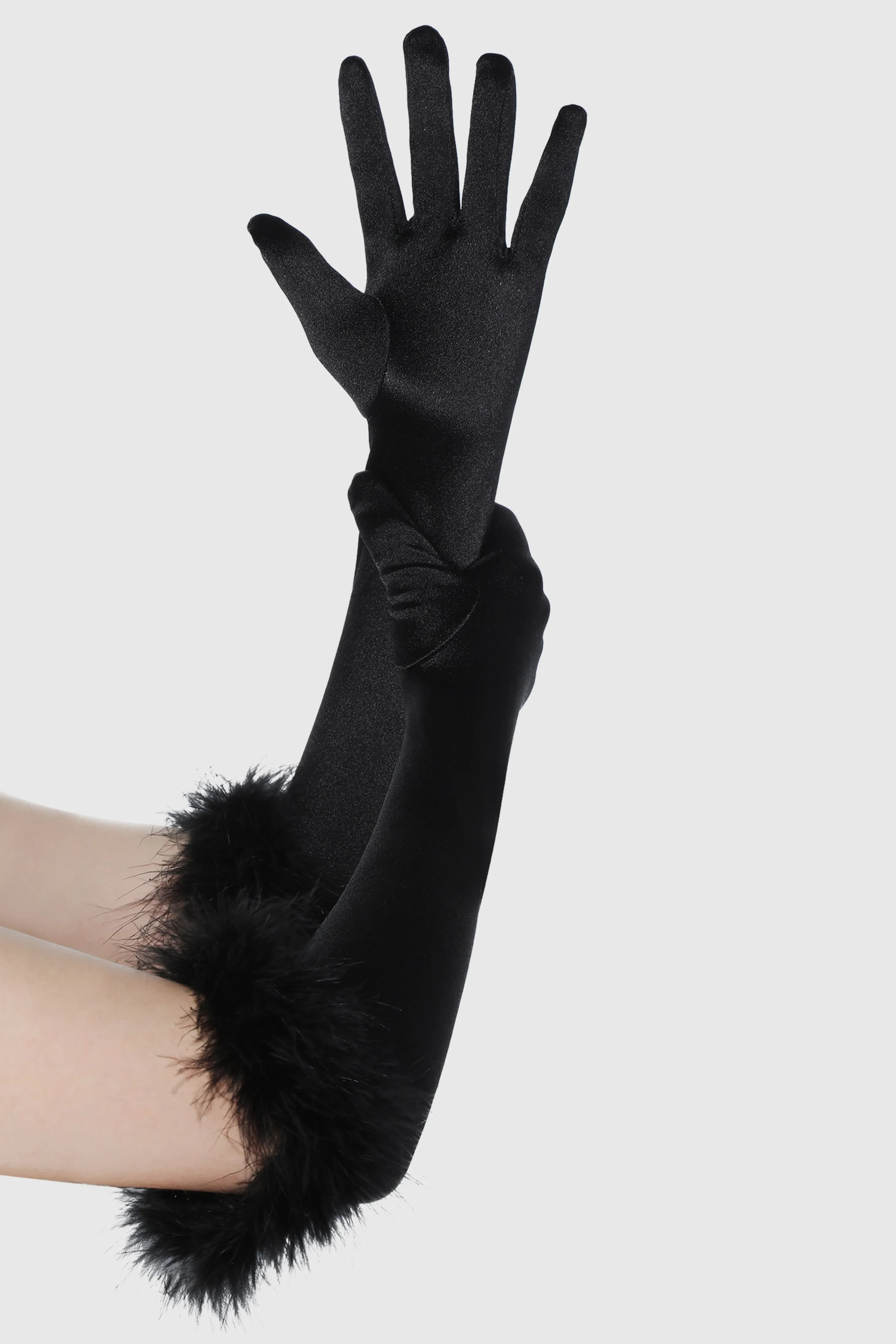 16.9" Pageant Feather Satin Gloves sold by BABEYOND product image thumbnail 3