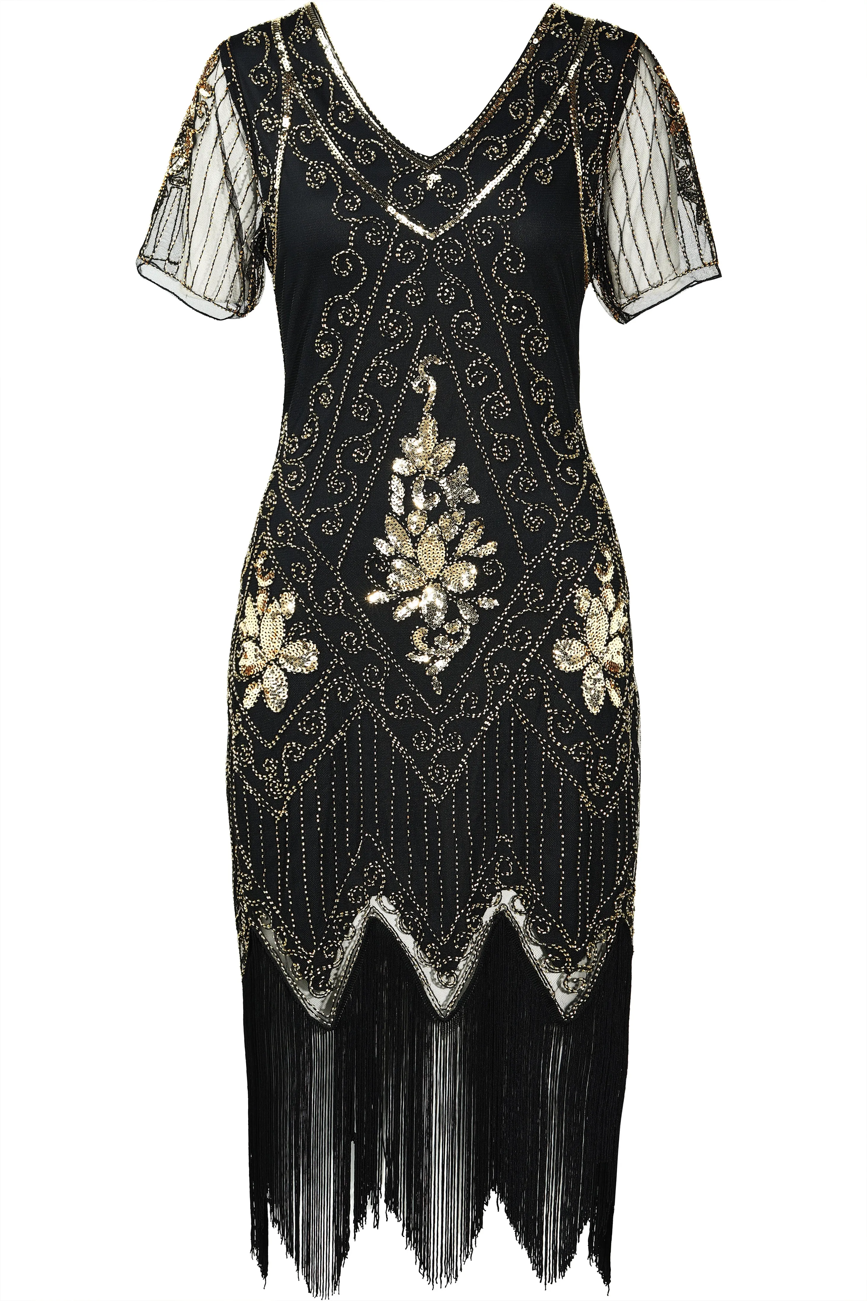 Vintage Paisley Flapper Fringe Plus Size Dress sold by BABEYOND product image thumbnail 4