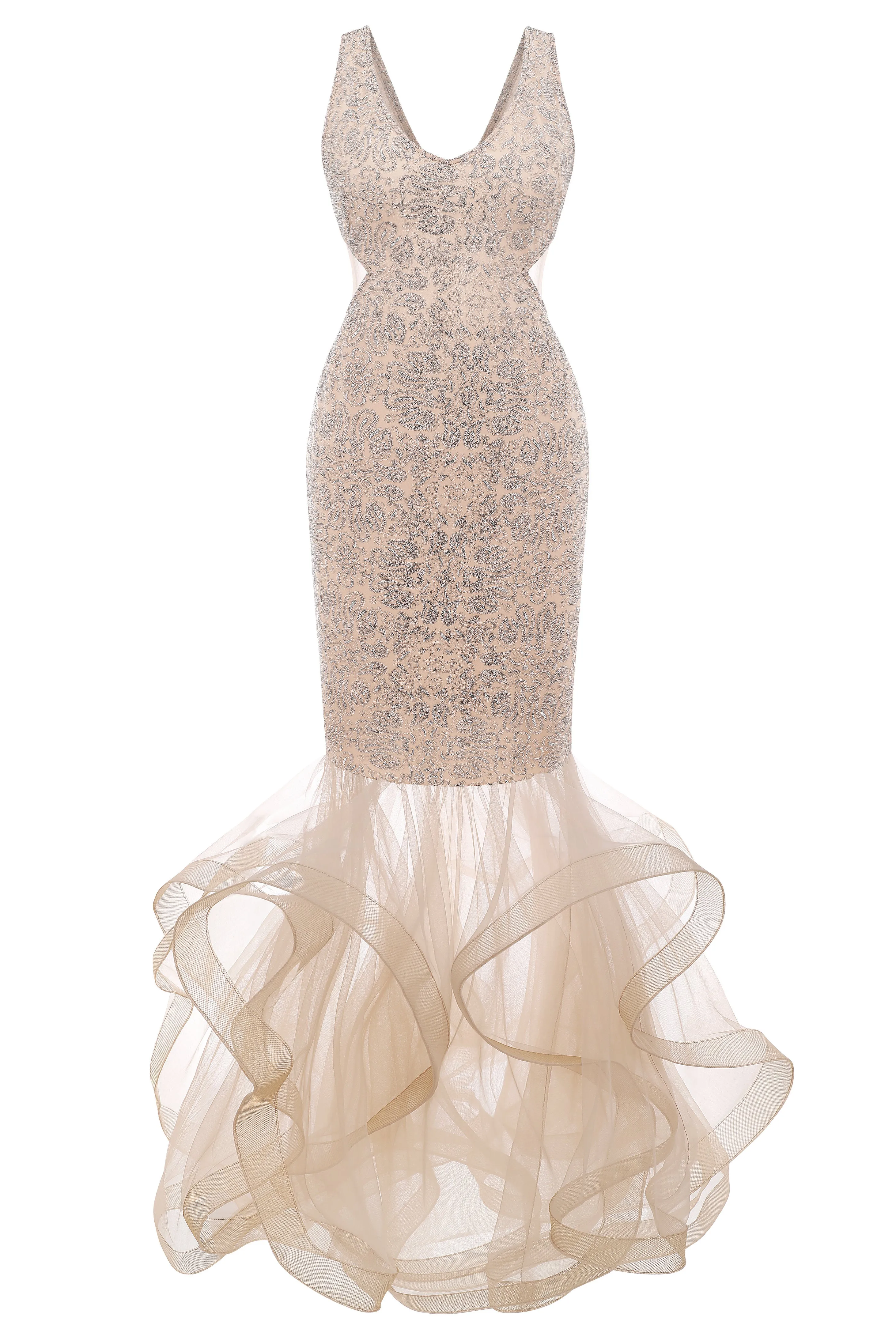 V-Neck Sleeveless Tulle Mermaid Dress sold by BABEYOND product image thumbnail 5