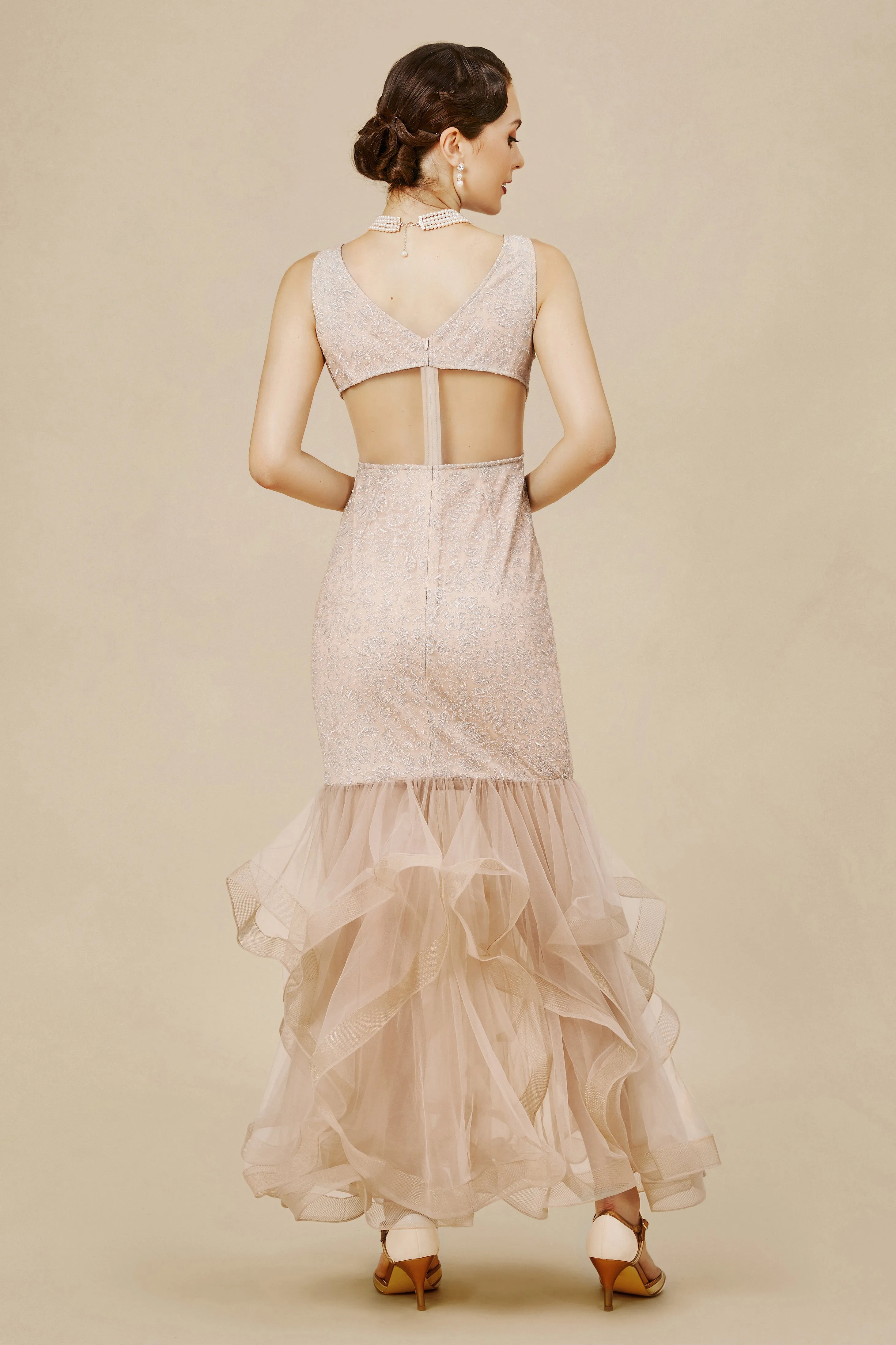 V-Neck Sleeveless Tulle Mermaid Dress sold by BABEYOND product image thumbnail 3