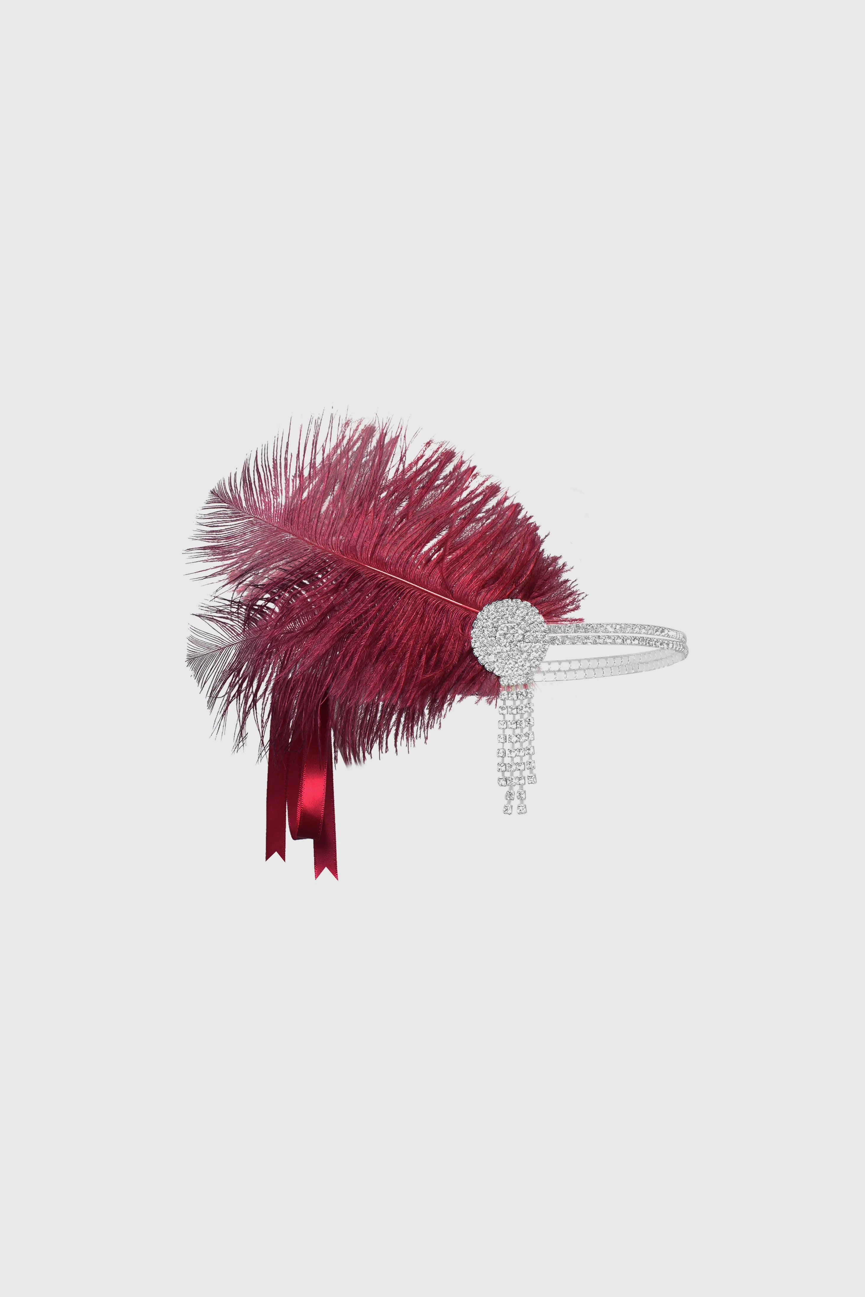 Ostrich Feather Rhinestone Headpiece sold by BABEYOND product image thumbnail 4
