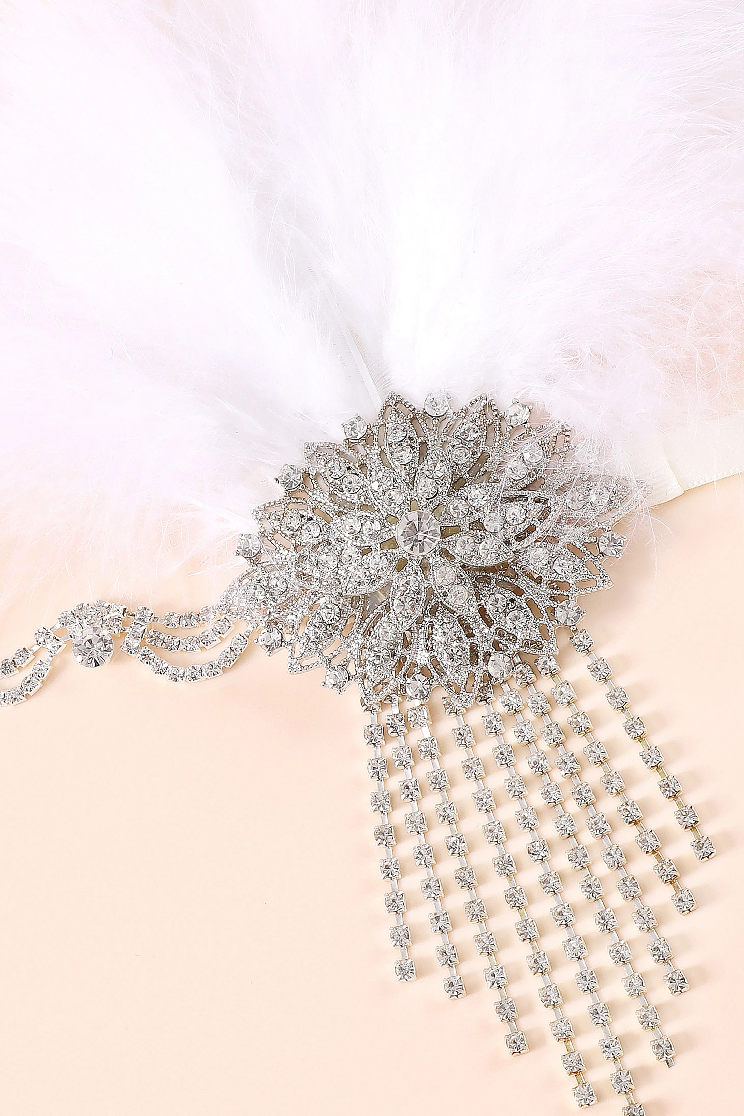 Crystal Studded Ostrich Feather Headpiece sold by BABEYOND product image thumbnail 5