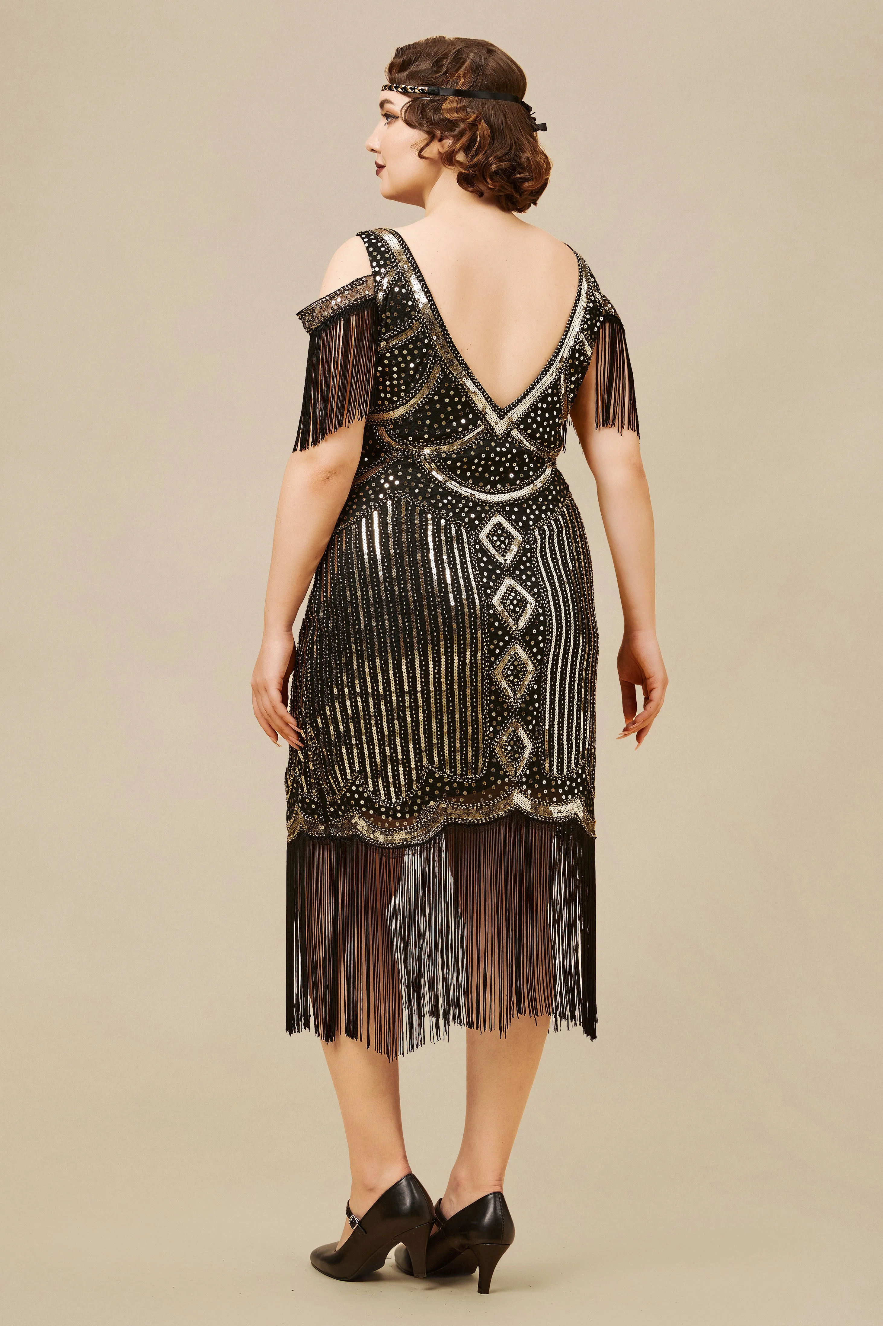 Beaded Off Shoulder Flapper Dress sold by BABEYOND product image thumbnail 5