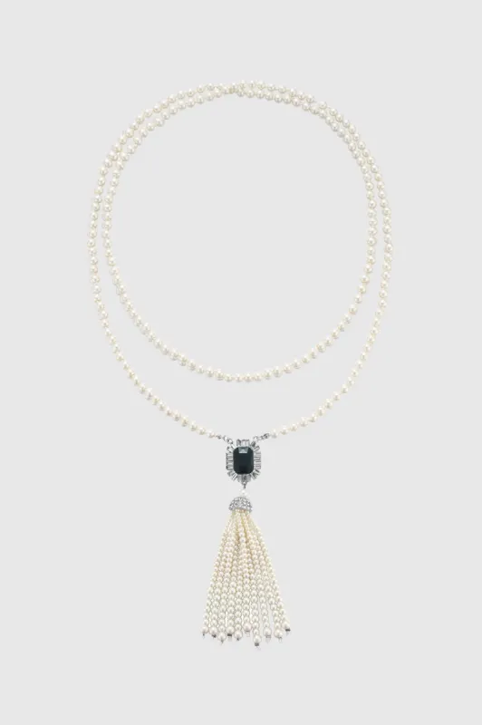 Luxurious Gem Pearl Tassel Necklace sold by BABEYOND