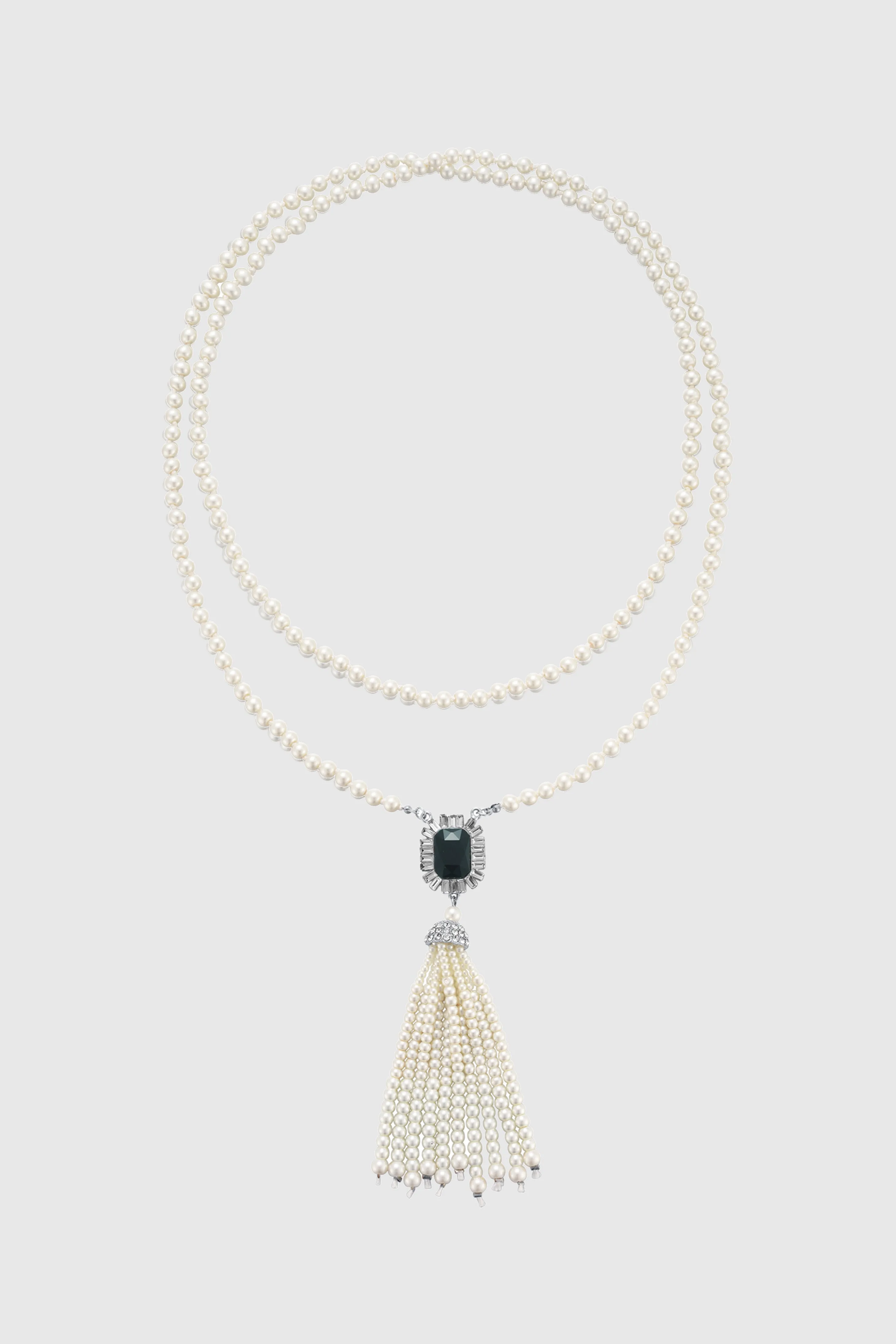 Luxurious Gem Pearl Tassel Necklace sold by BABEYOND