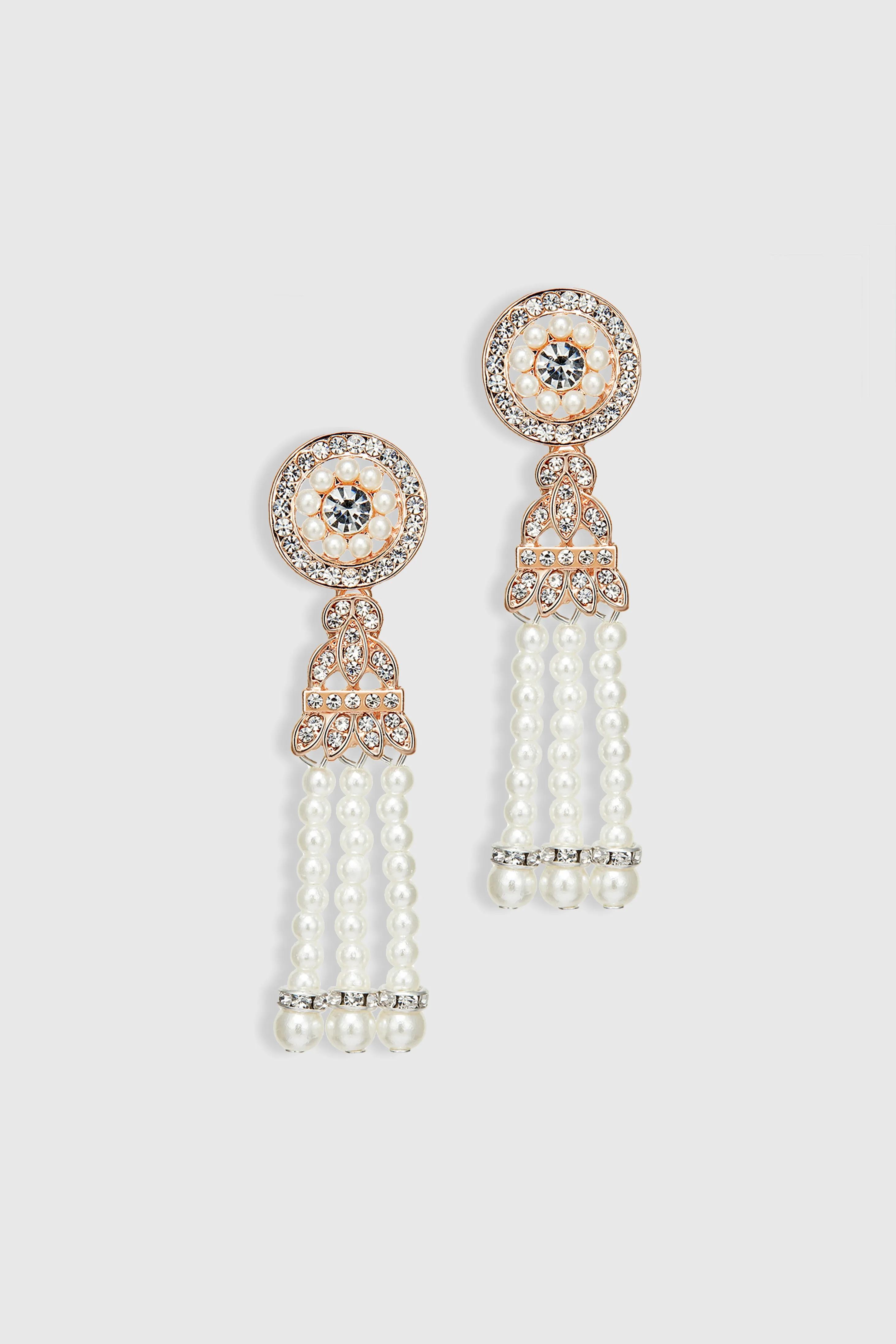 Classic Zircon Studded Pearl Earrings sold by BABEYOND
