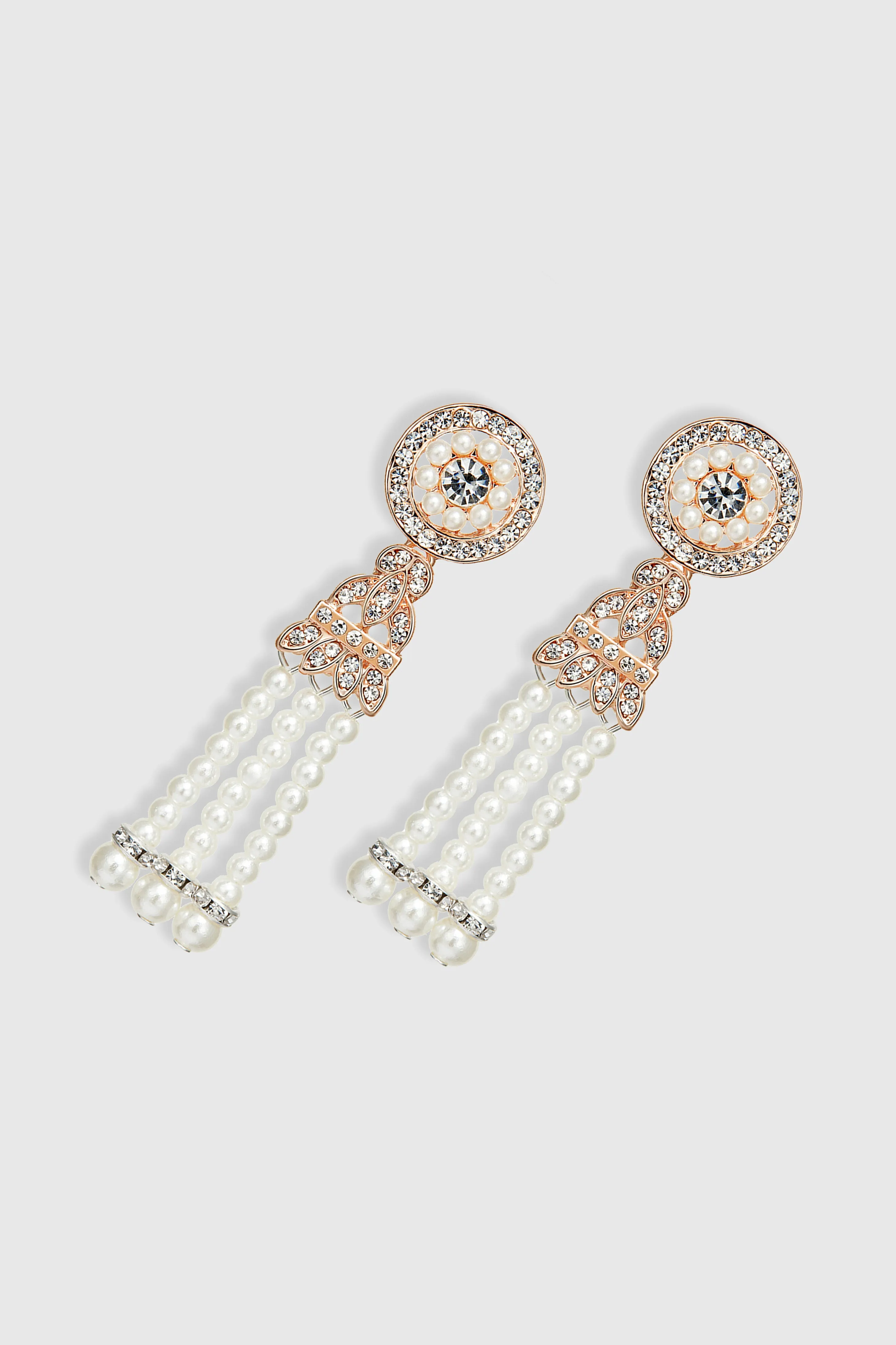 Classic Zircon Studded Pearl Earrings sold by BABEYOND product image thumbnail 3