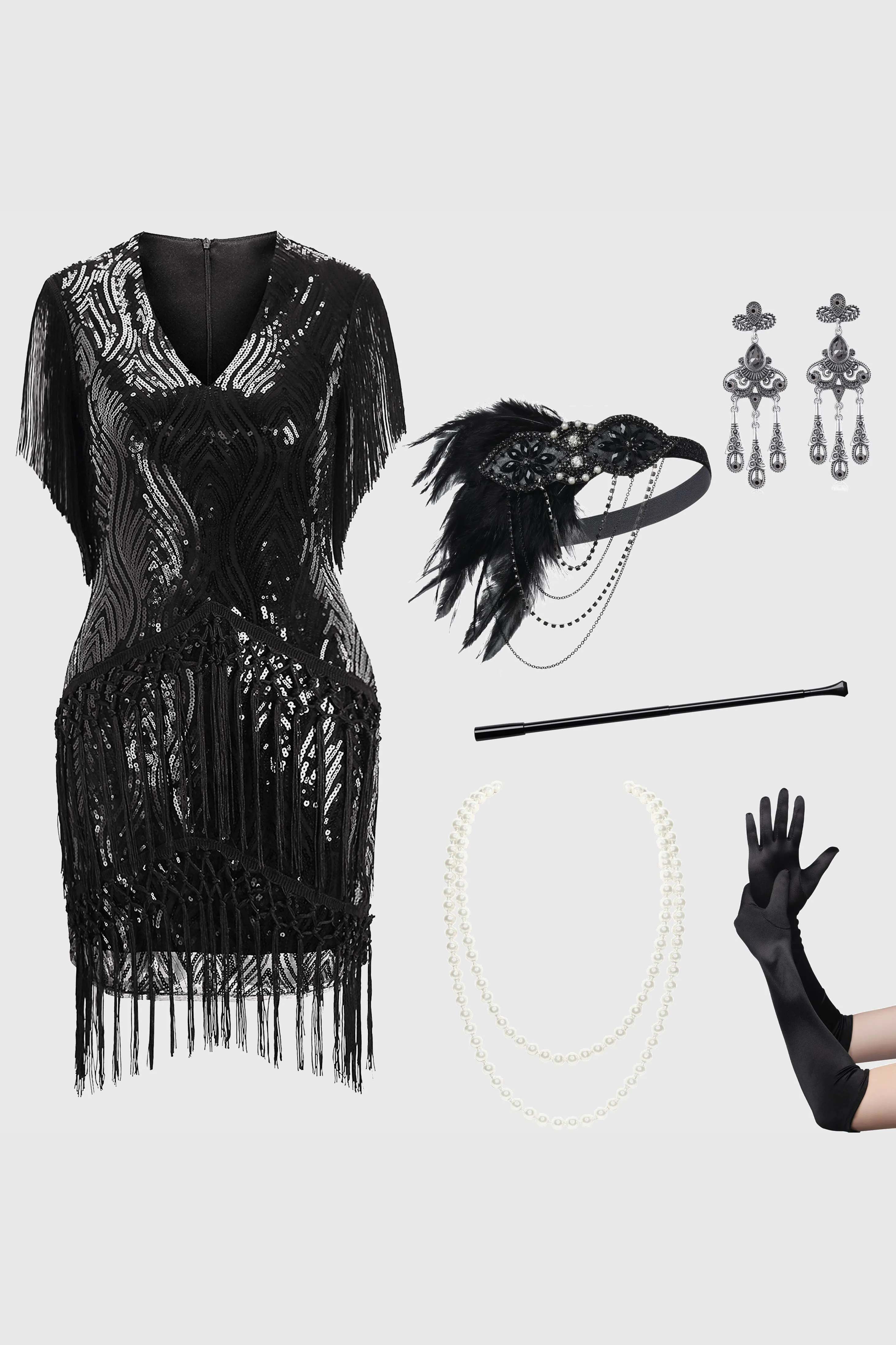 Art Deco Sequins Beaded Dress Set sold by BABEYOND