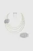 Shiny Layered Pearl Rhinestone Necklace Set sold by BABEYOND