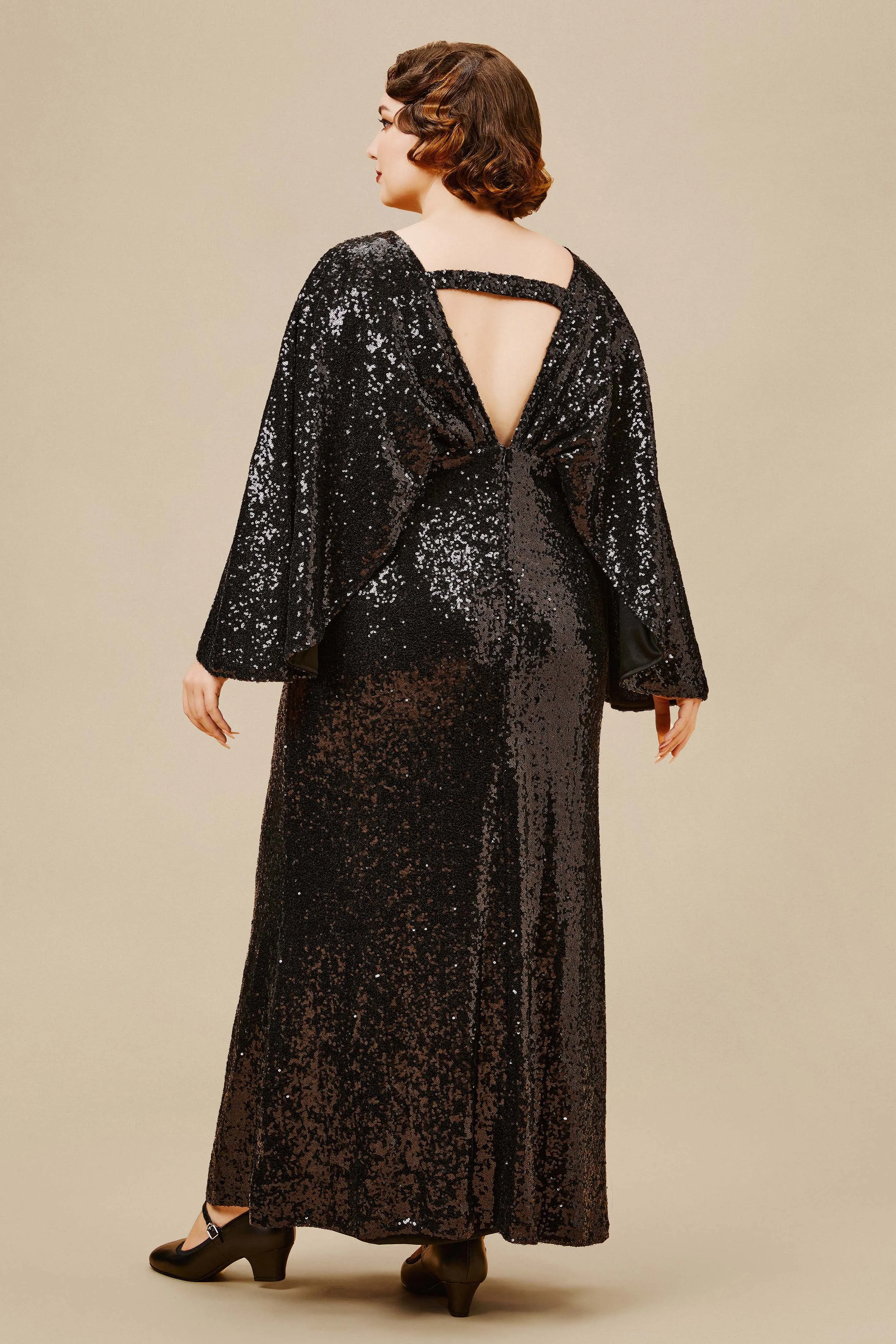 Scoop Neck Sheer Angel Sleeve Plus Size Dress sold by BABEYOND product image thumbnail 5