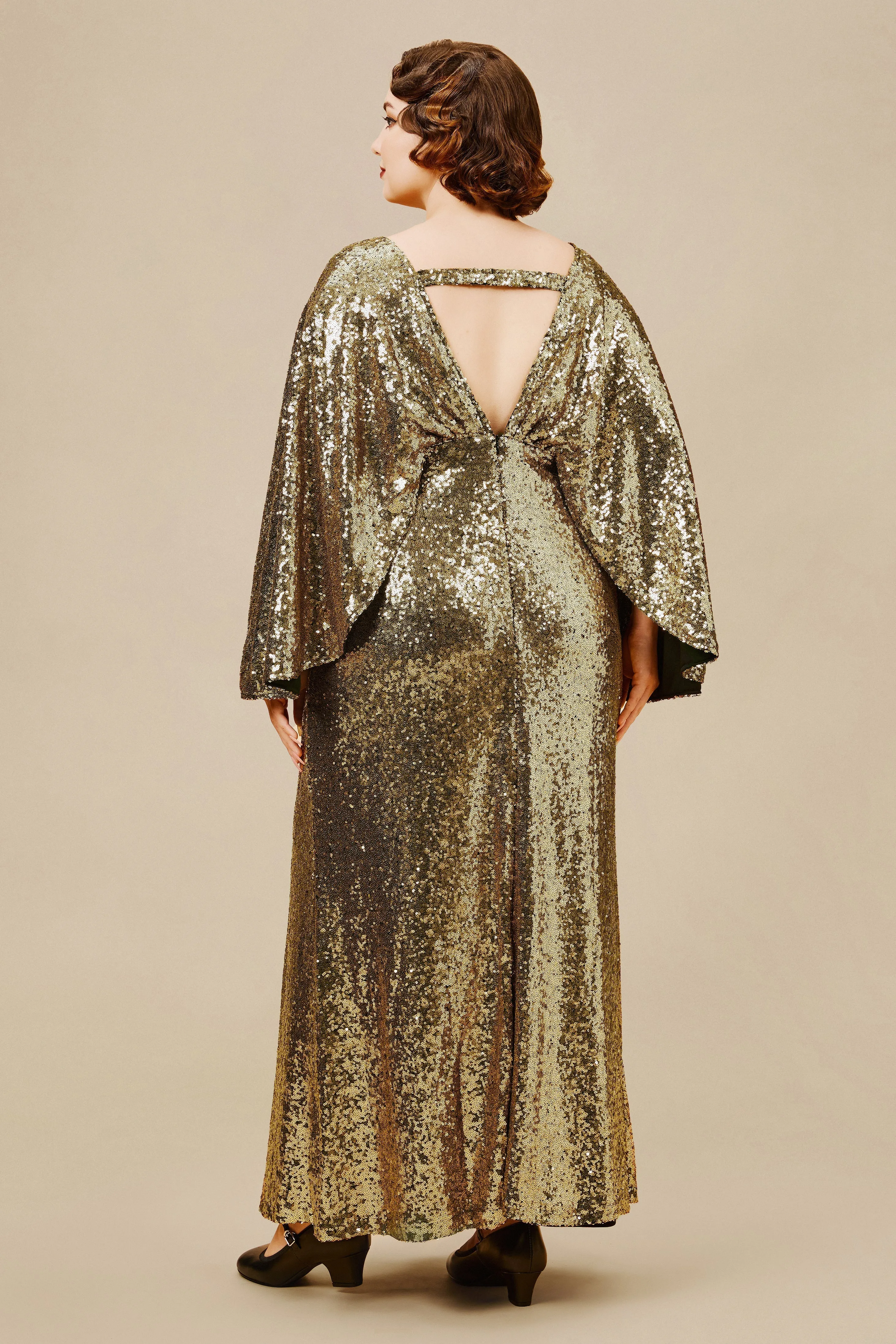 Scoop Neck Sheer Angel Sleeve Plus Size Dress sold by BABEYOND product image thumbnail 2