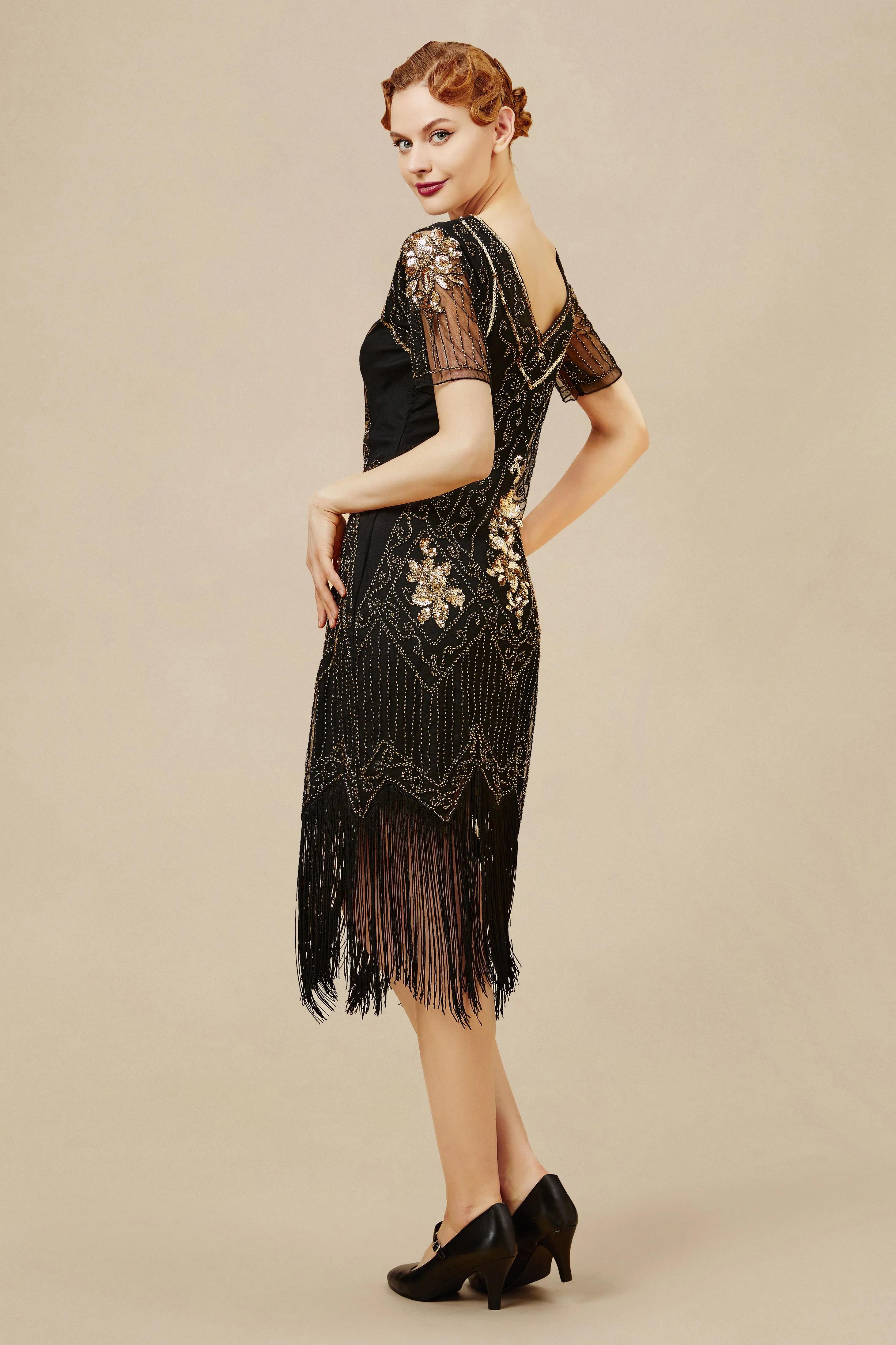 Vintage Paisley Flapper Fringe Dress sold by BABEYOND product image thumbnail 2