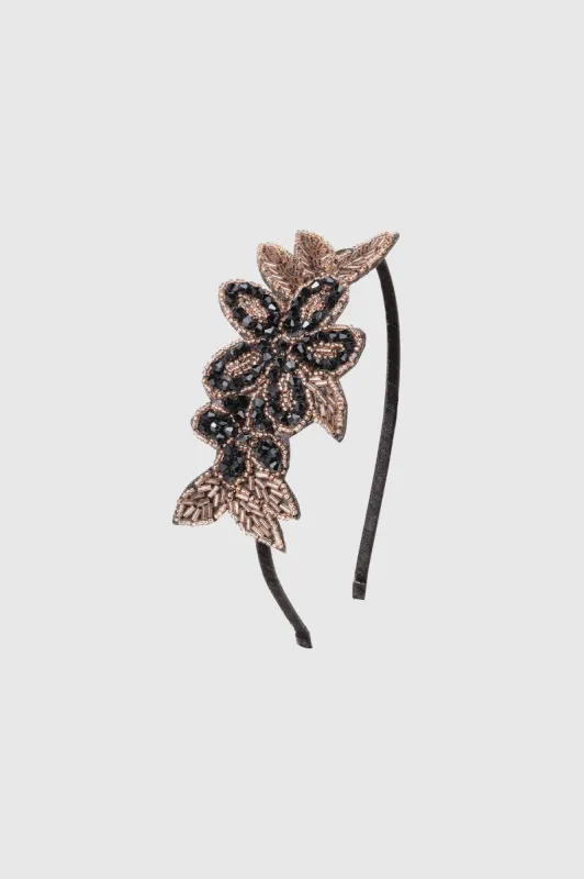 Beaded Leaf Sparkling Headband sold by BABEYOND