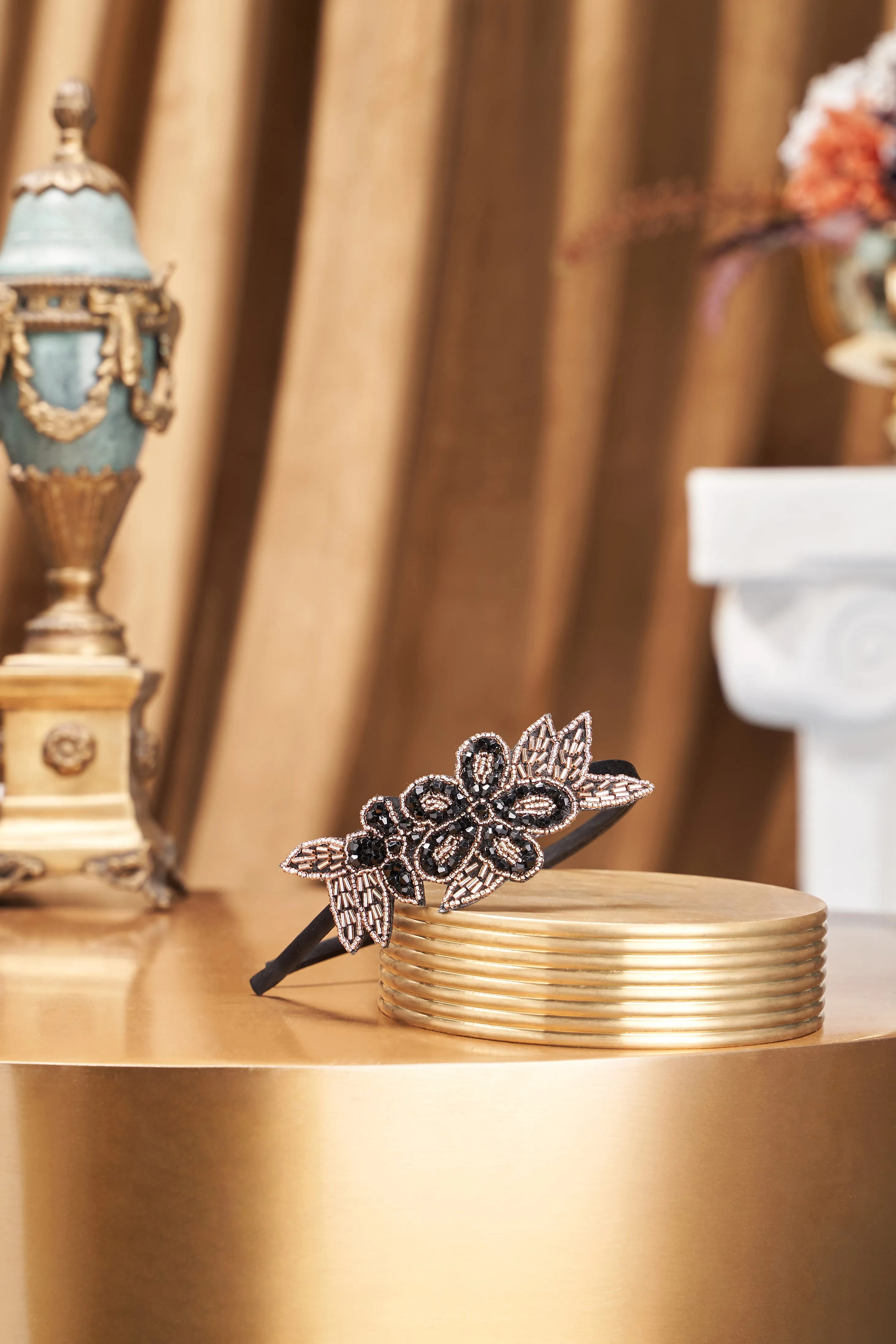 Beaded Leaf Sparkling Headband sold by BABEYOND product image thumbnail 3