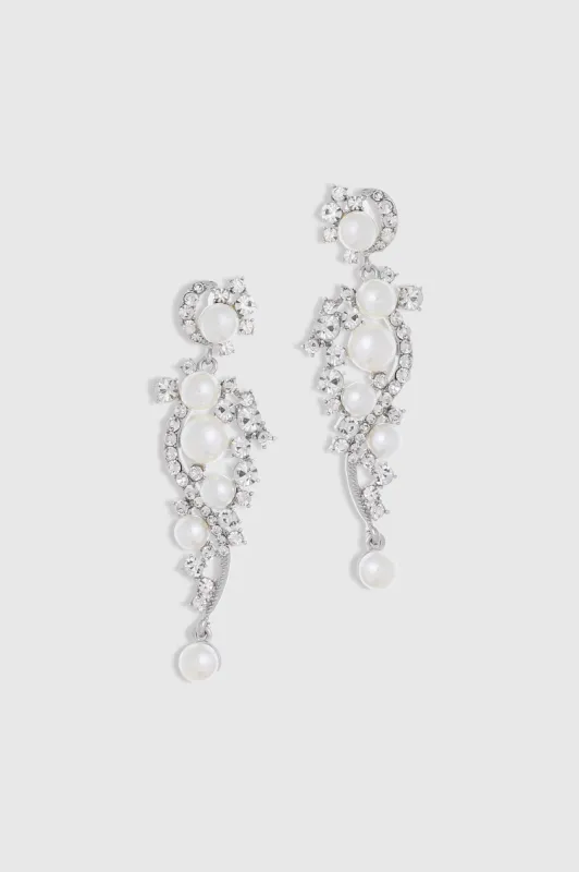 Art Deco Pearl Crystal Earrings sold by BABEYOND