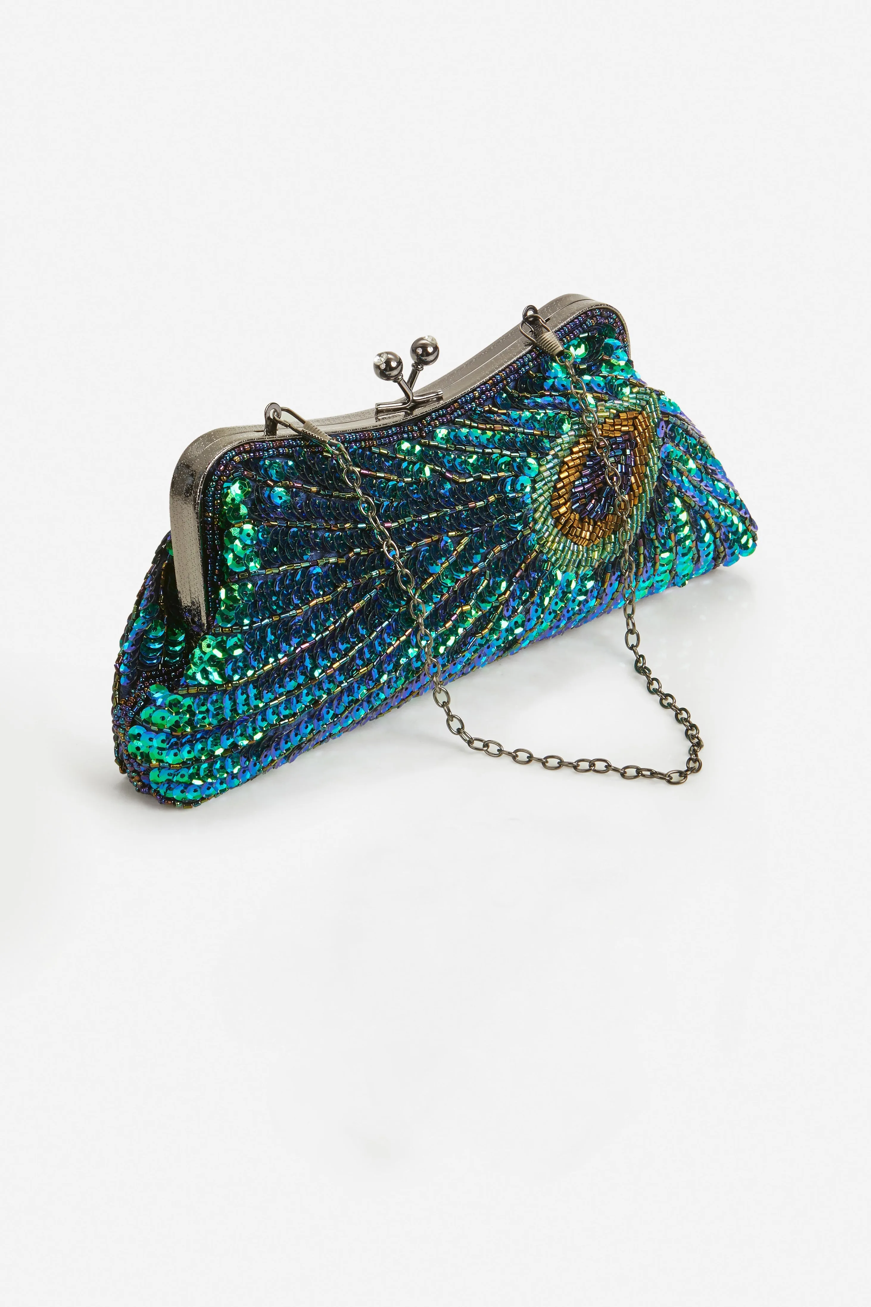 1920s Flapper Peacock Sequined Clutch sold by BABEYOND product image thumbnail 2