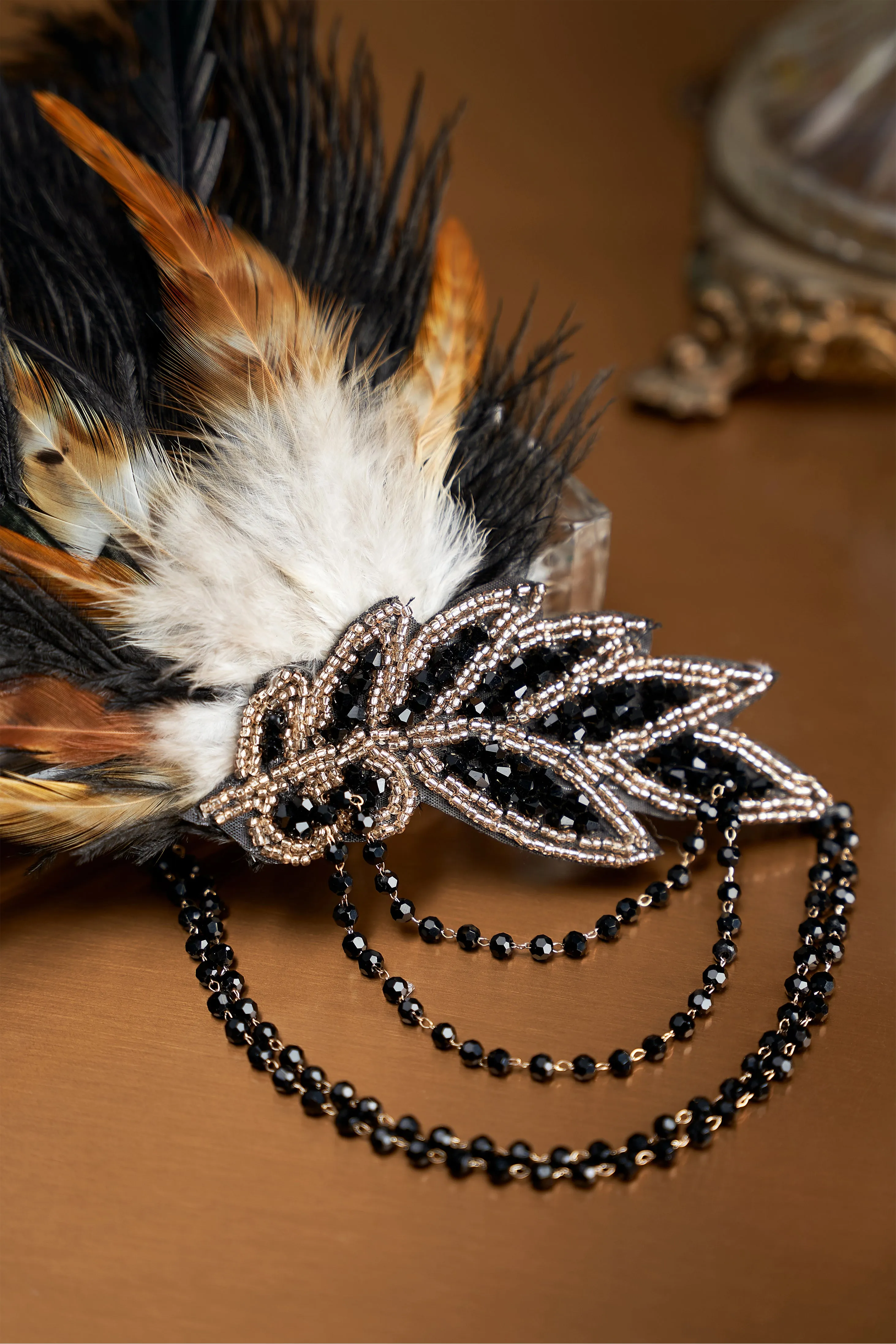 Carnival Beaded Feather Headdress sold by BABEYOND product image thumbnail 4