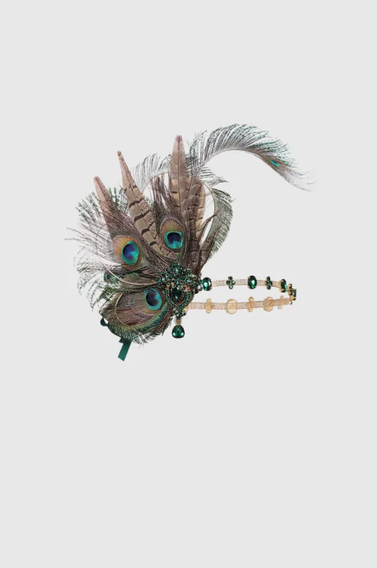 Vintage Rhinestone Peacock Feather Headpiece sold by BABEYOND