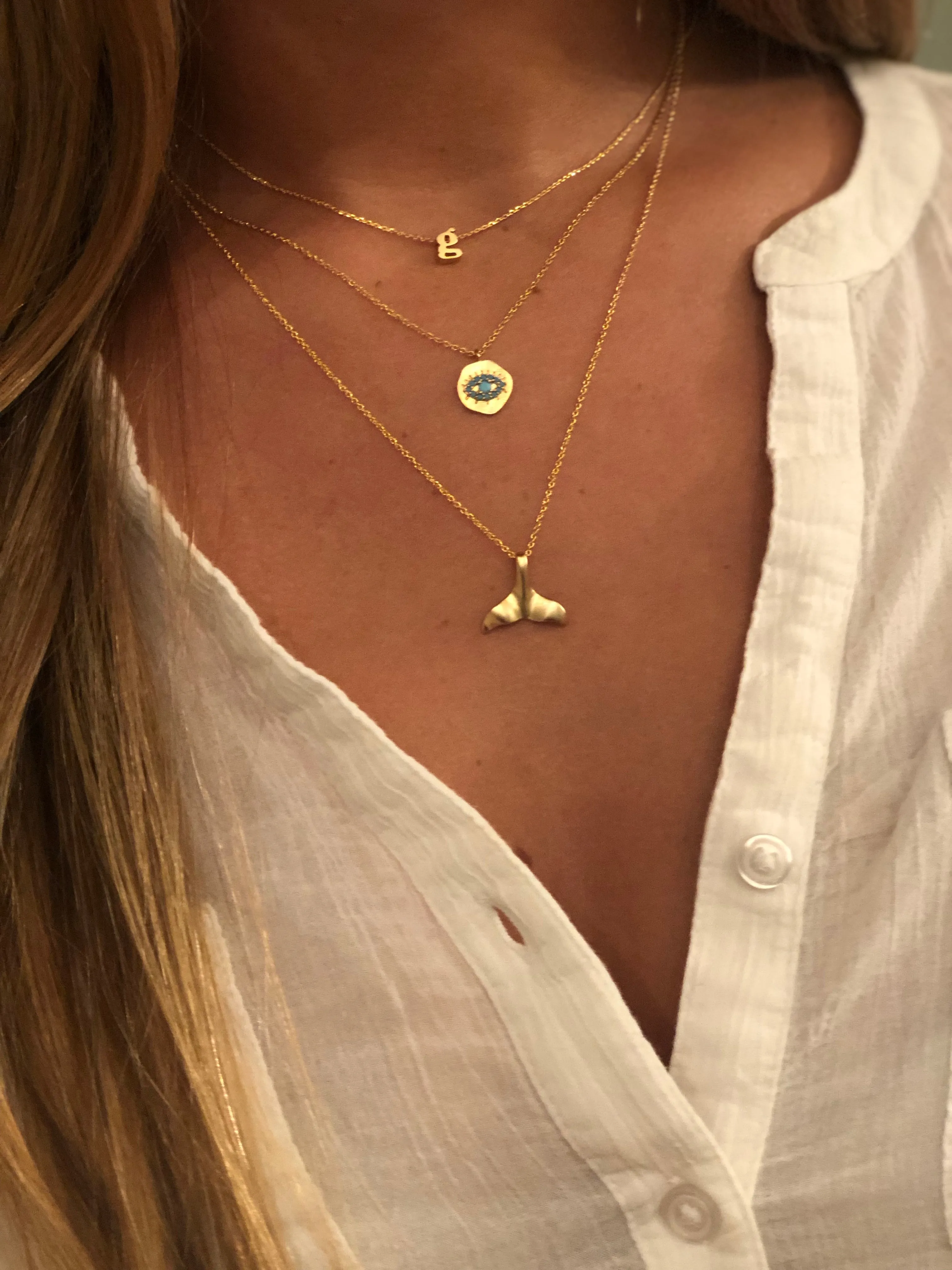 large evil eye necklace sold by bubs & sass product image thumbnail 2