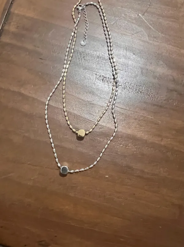 simple cube necklace sold by bubs & sass