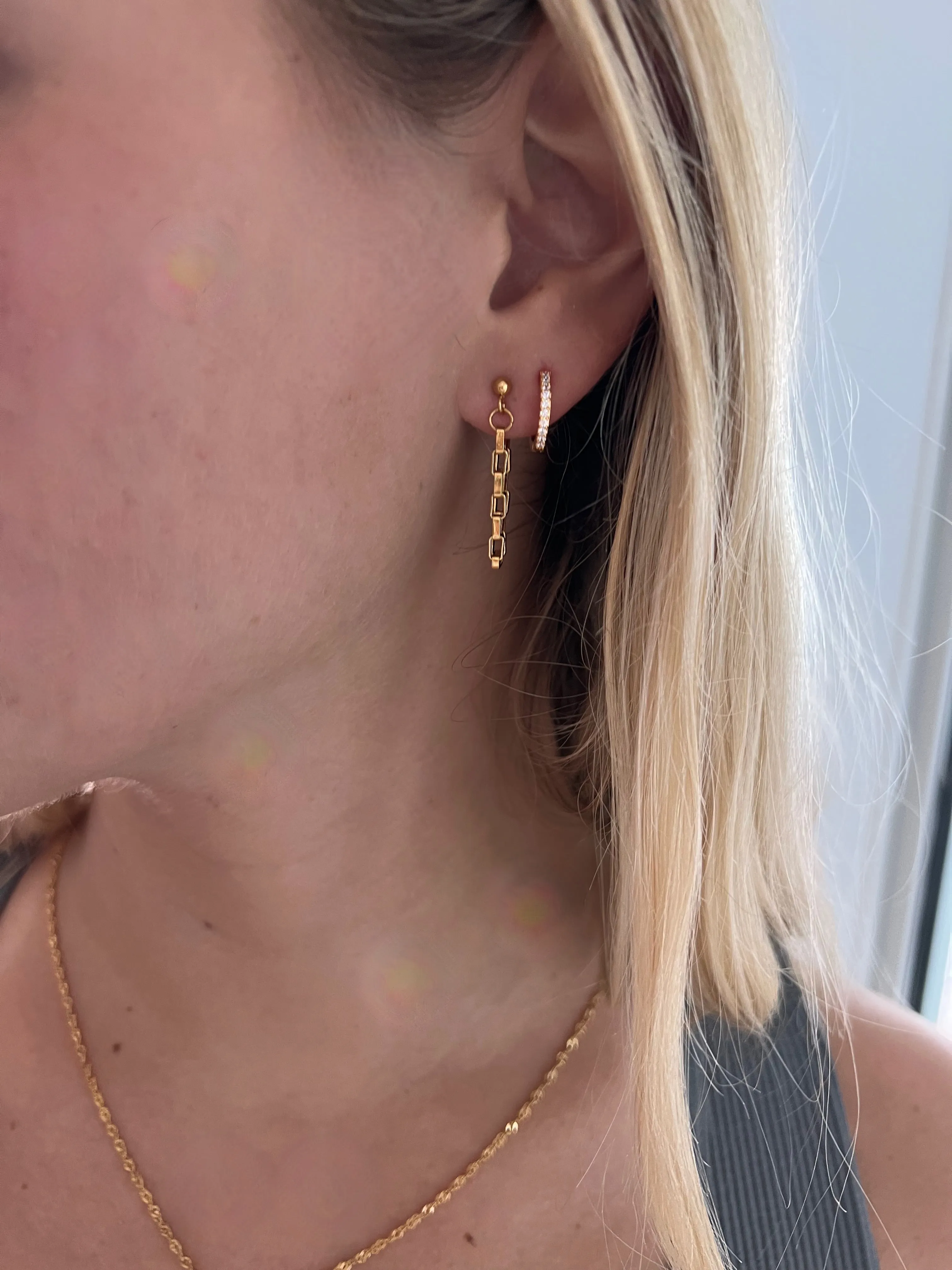 drop chain hoop sold by bubs & sass product image thumbnail 2