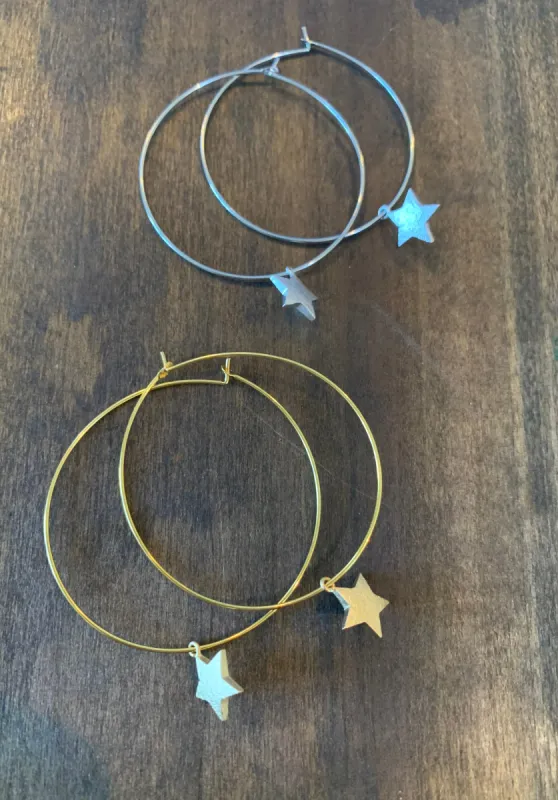 star hoop earrings sold by bubs & sass